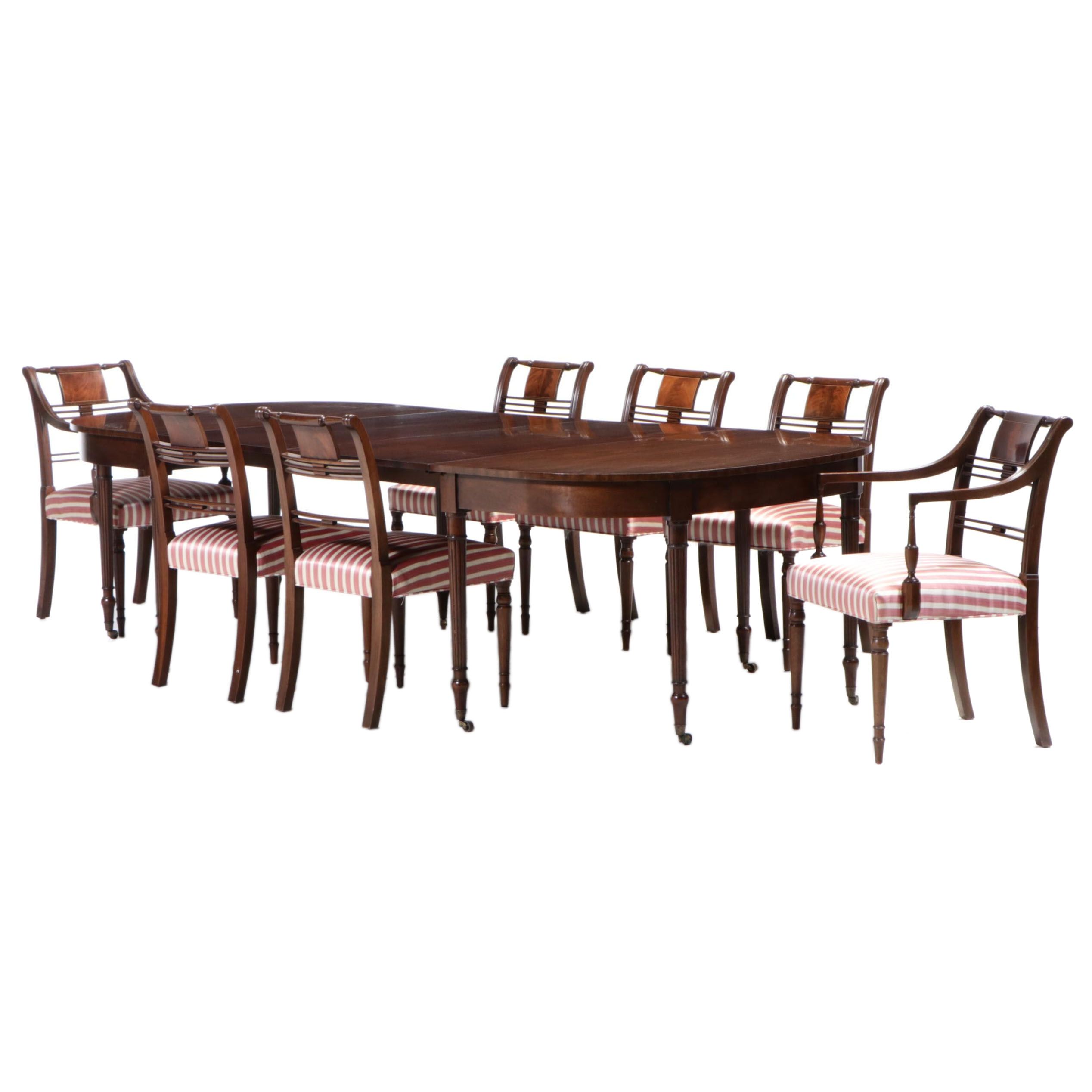 Kittinger Regency Style Mahogany Extension Dining Table and Seven Chairs EBTH