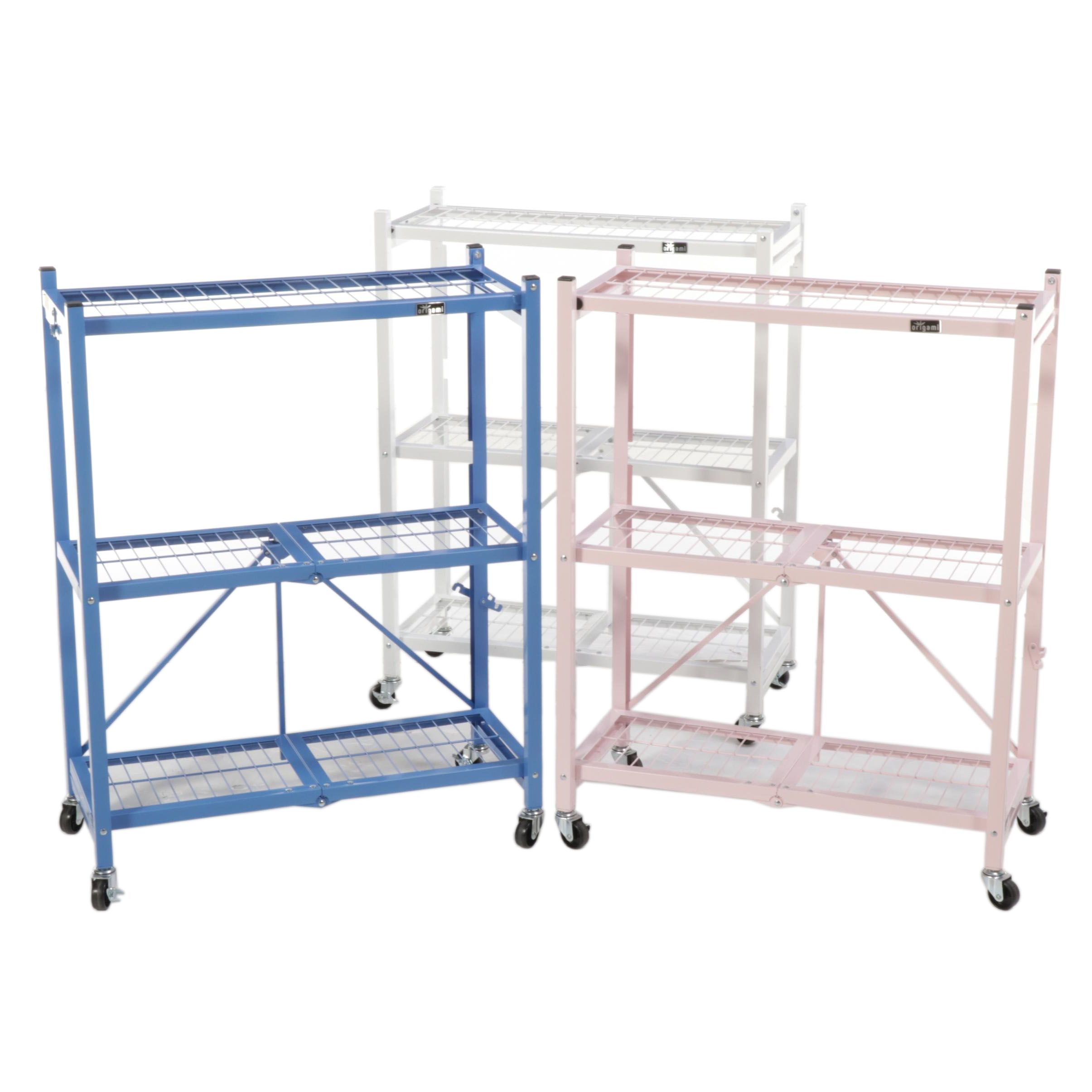 Origami PowderCoated Folding Wire Shelving on Casters EBTH