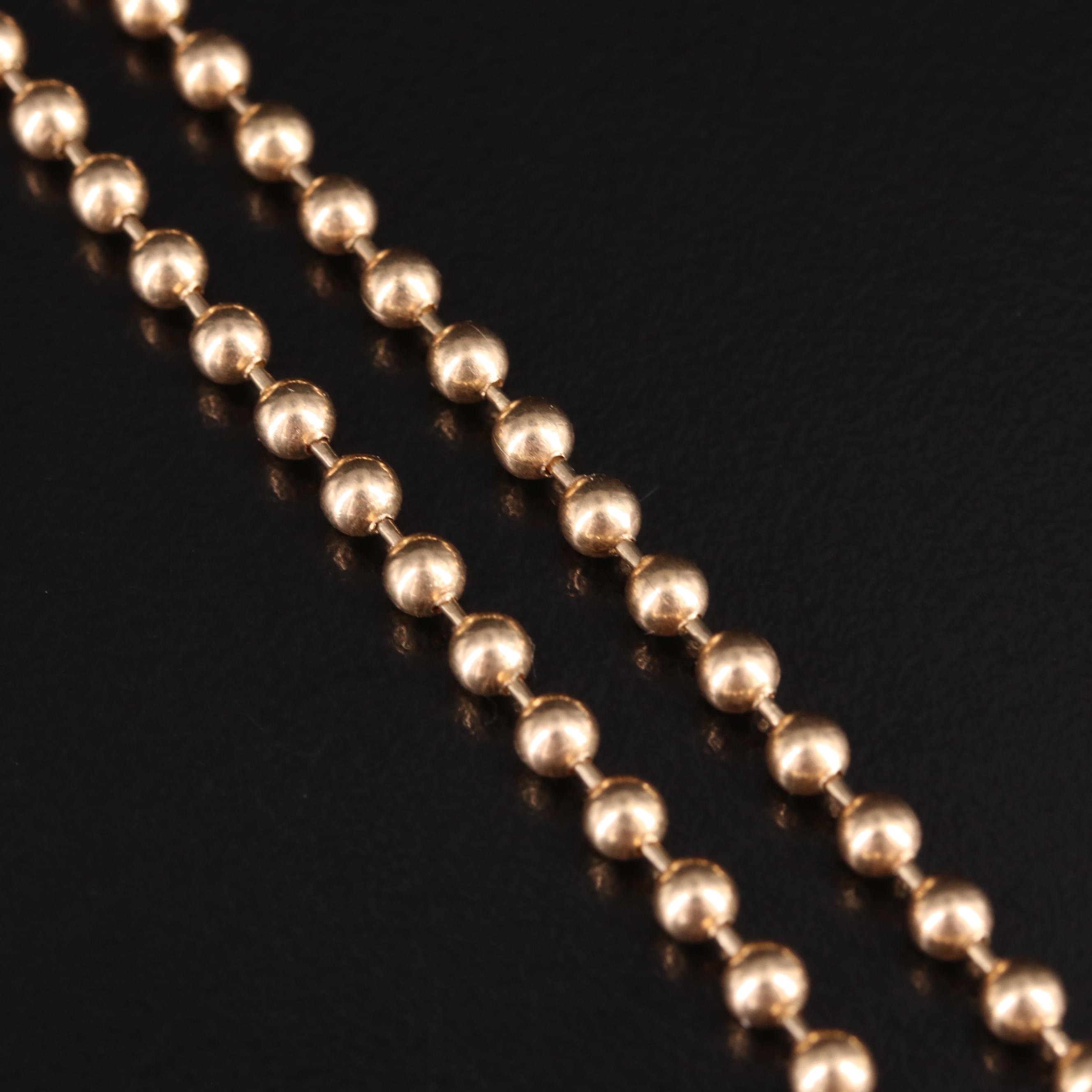 10K Bead Chain Necklace EBTH