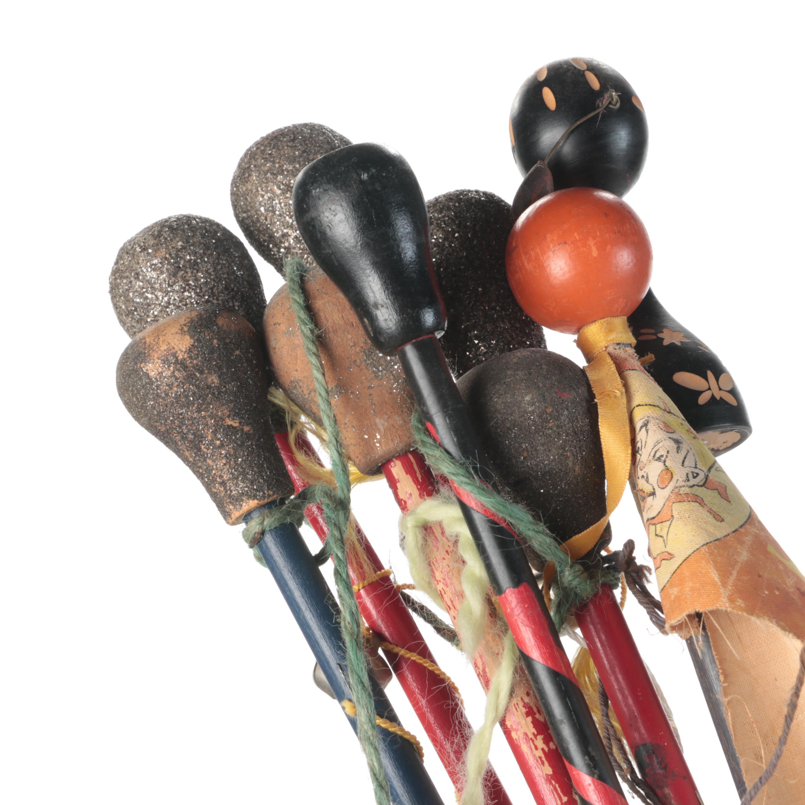 Painted Wood Carnival Canes, Early to Mid20th Century EBTH