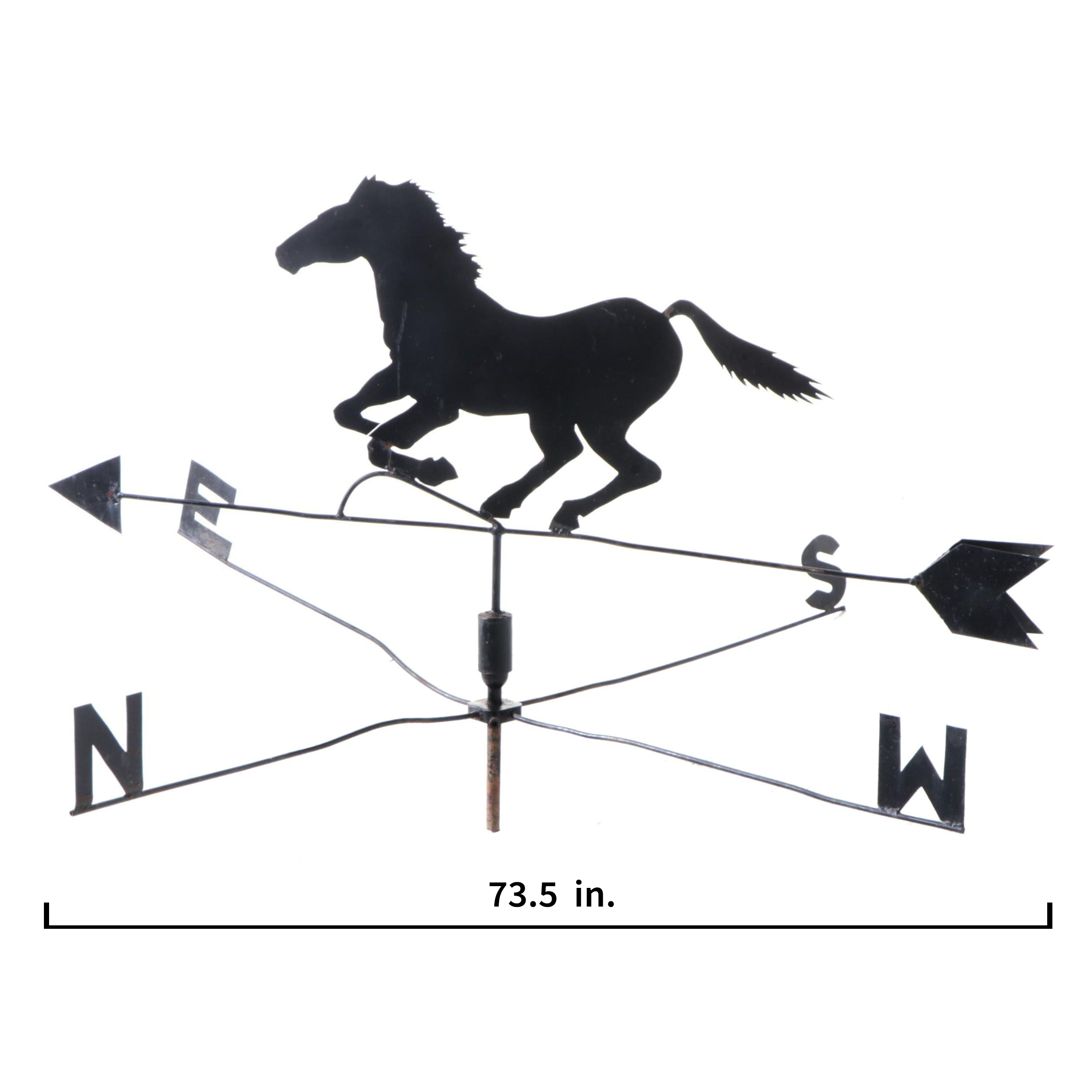 Enormous Galloping Horse Weather Vane with Cardinal Points EBTH