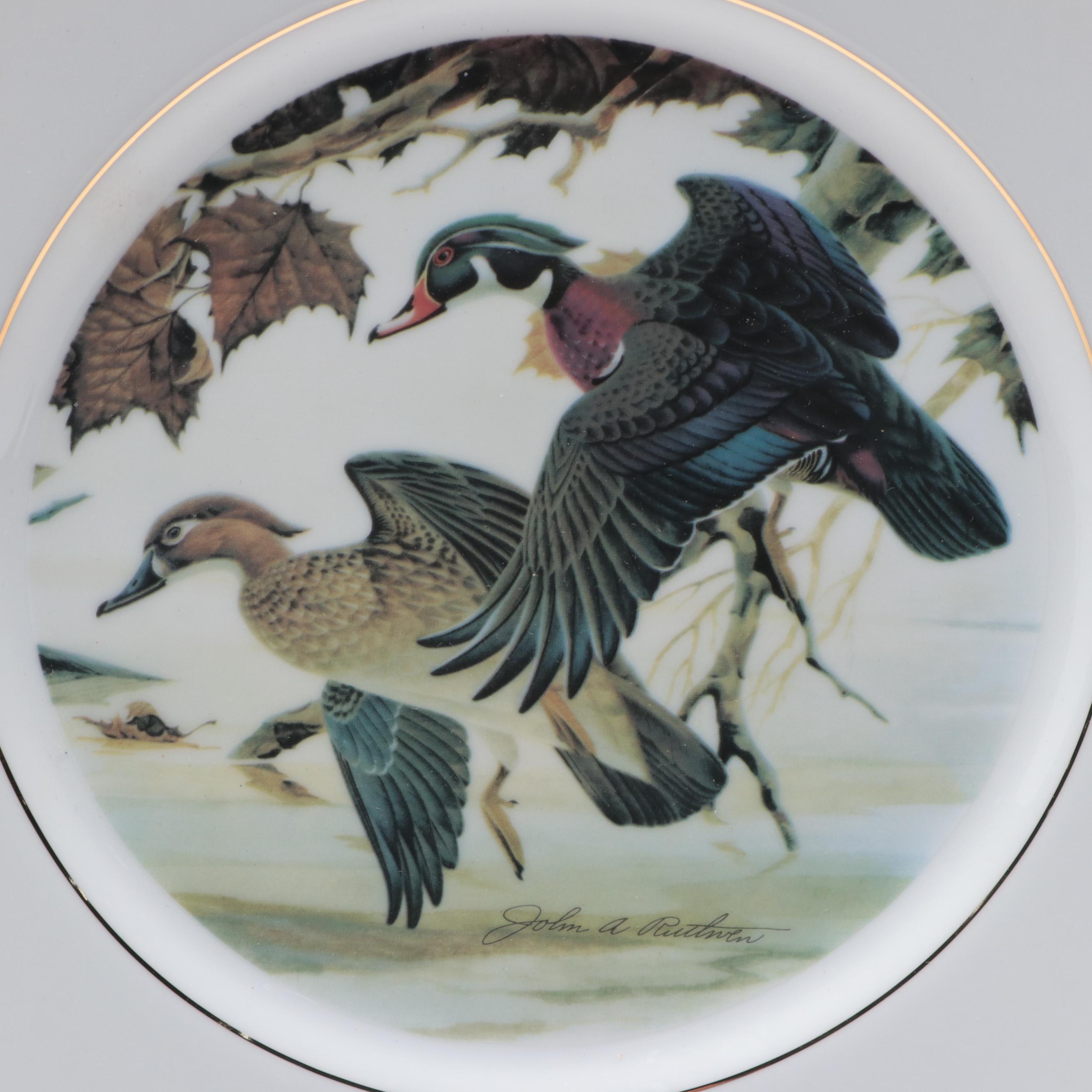 John A. Ruthven "Wood Ducks" and "Saw Whet Owl" Porcelain Collector