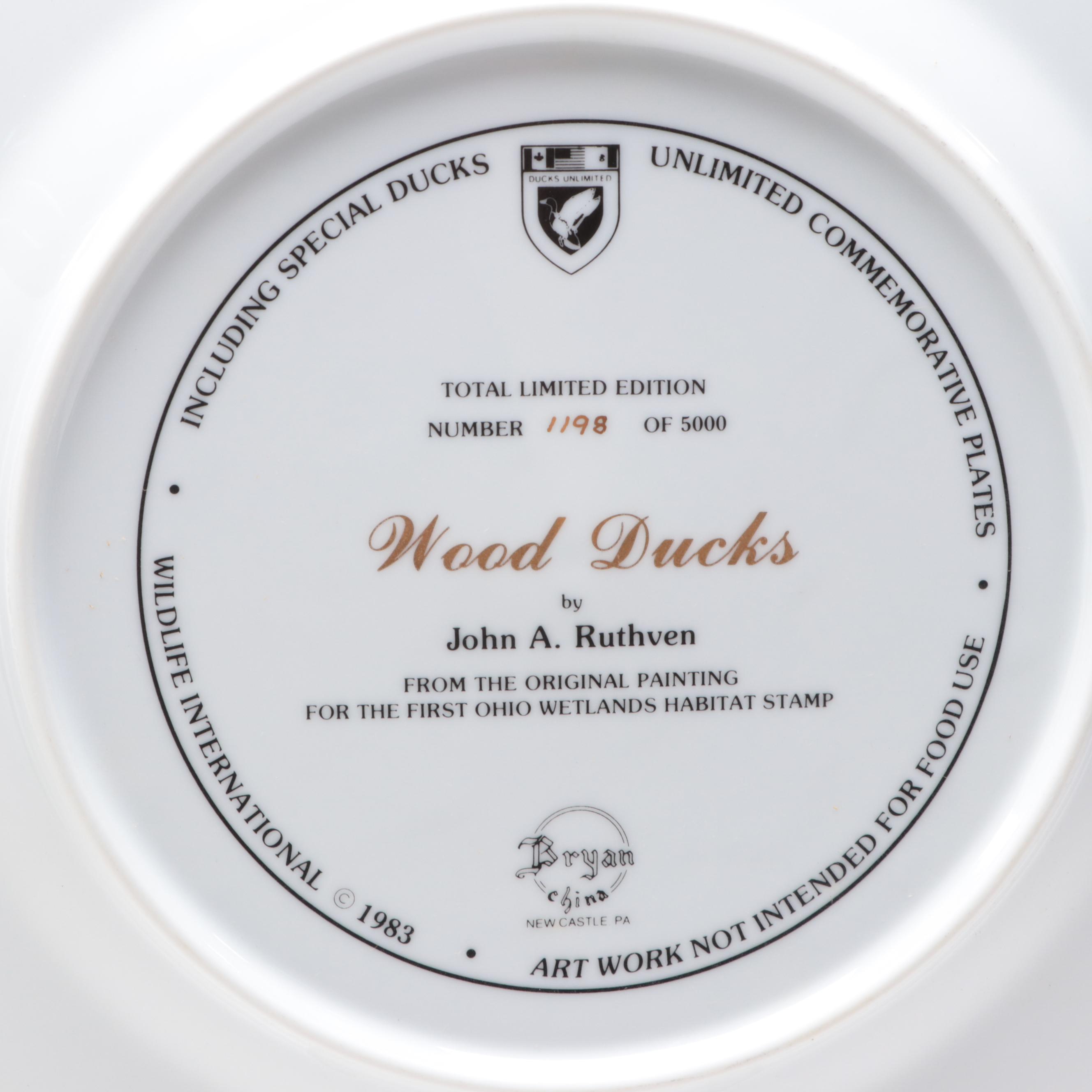 John A. Ruthven "Wood Ducks" and "Saw Whet Owl" Porcelain Collector