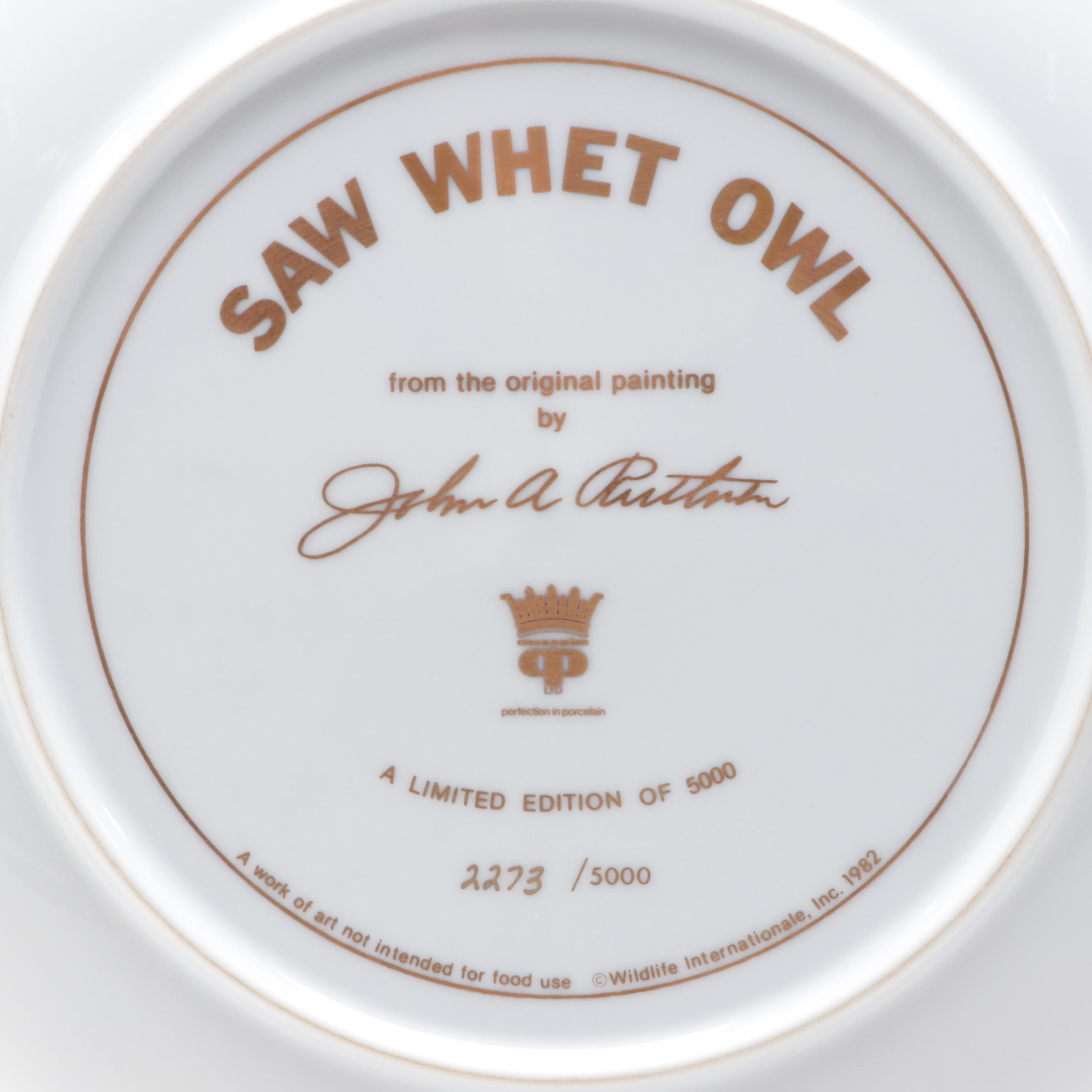 John A. Ruthven "Wood Ducks" and "Saw Whet Owl" Porcelain Collector