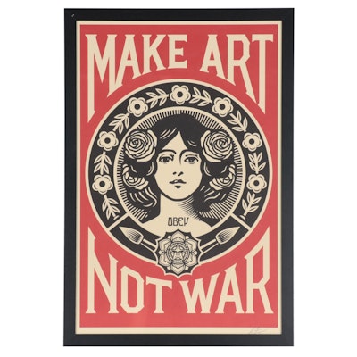 Shepard Fairey Offset Print "Make Art Not War," 2023