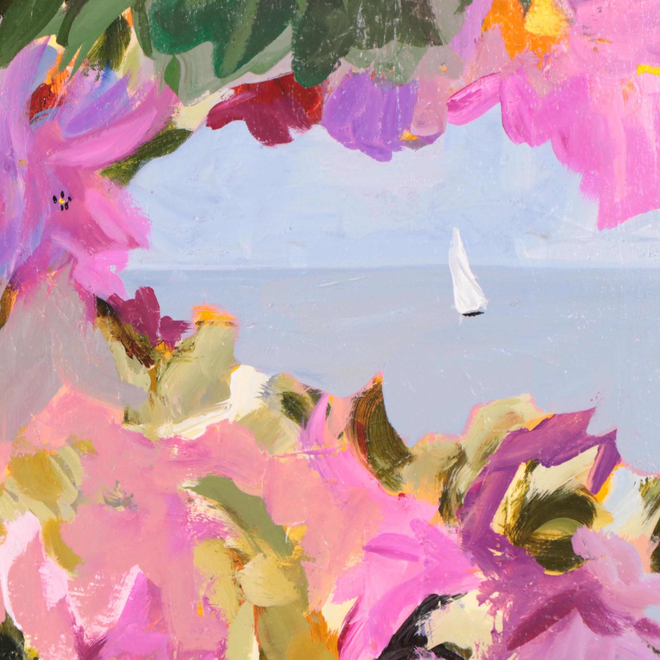 Susan Crew Coastal Acrylic Painting Sail Away," Circa 2023 EBTH