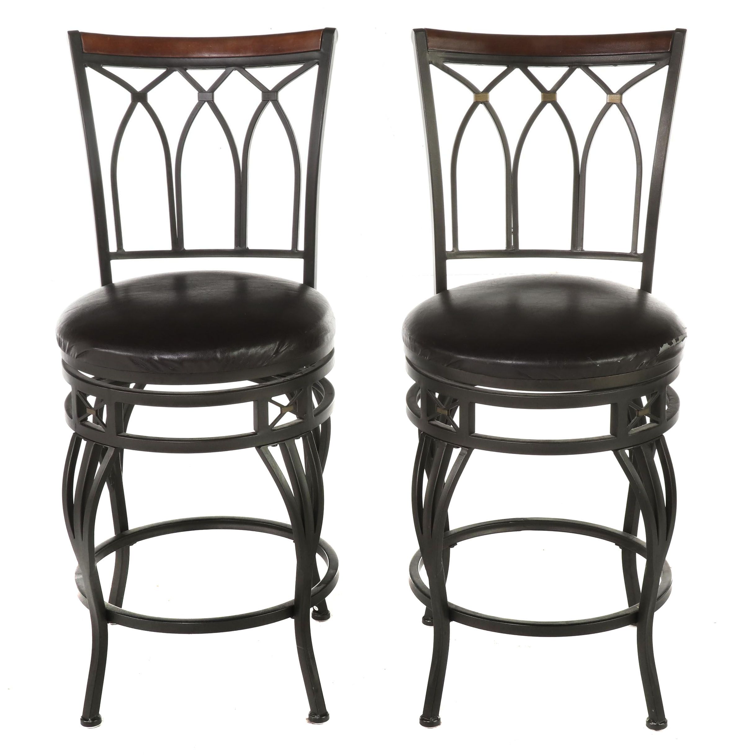 Pair of Cheyenne Industries Metal and Vinyl Counter Stools EBTH