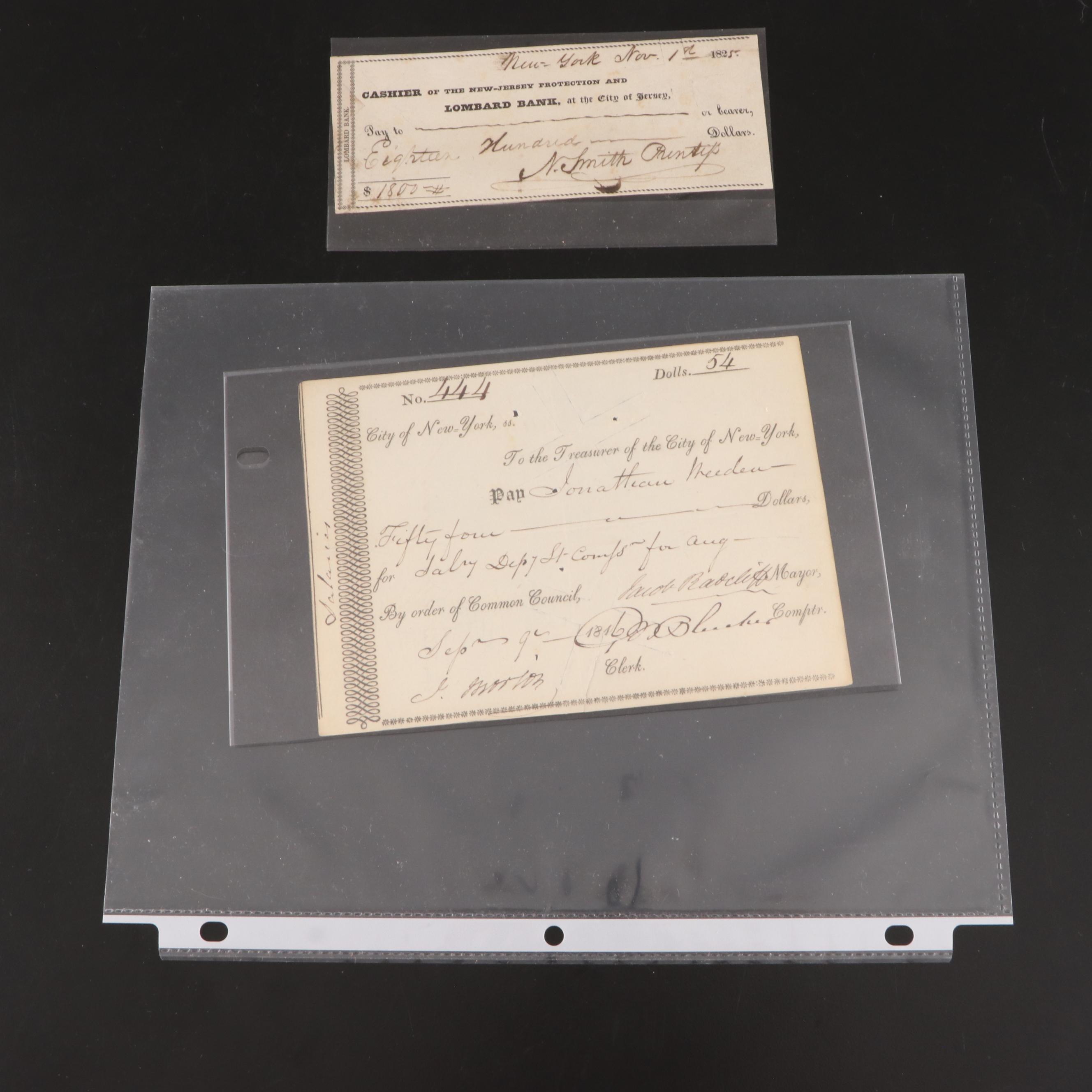 Colonial America with Other Bank Checks, Invoices, Waybill and More ...