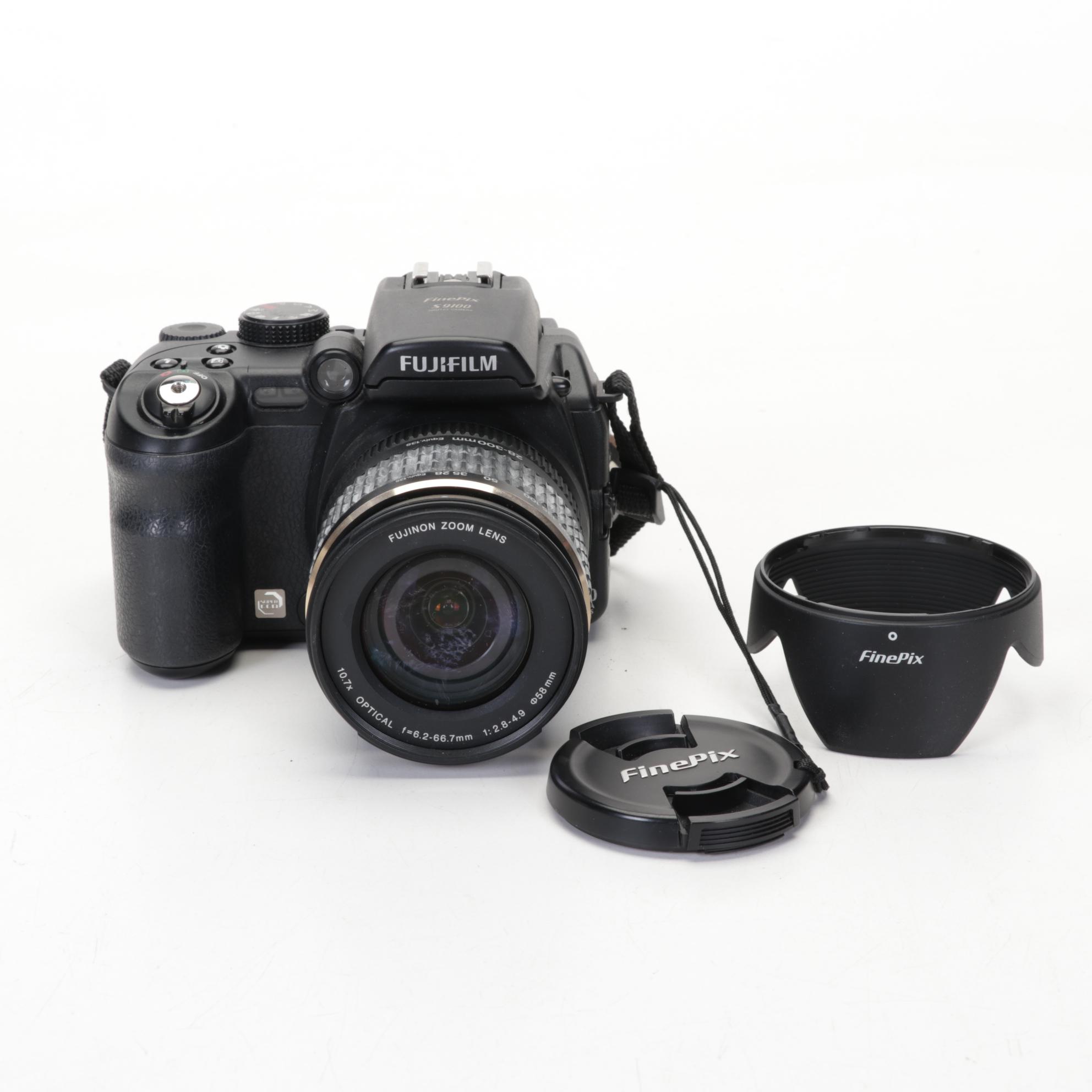Fuji FinePix S9100 Digital Camera and Minolta Film Camera, Charger and