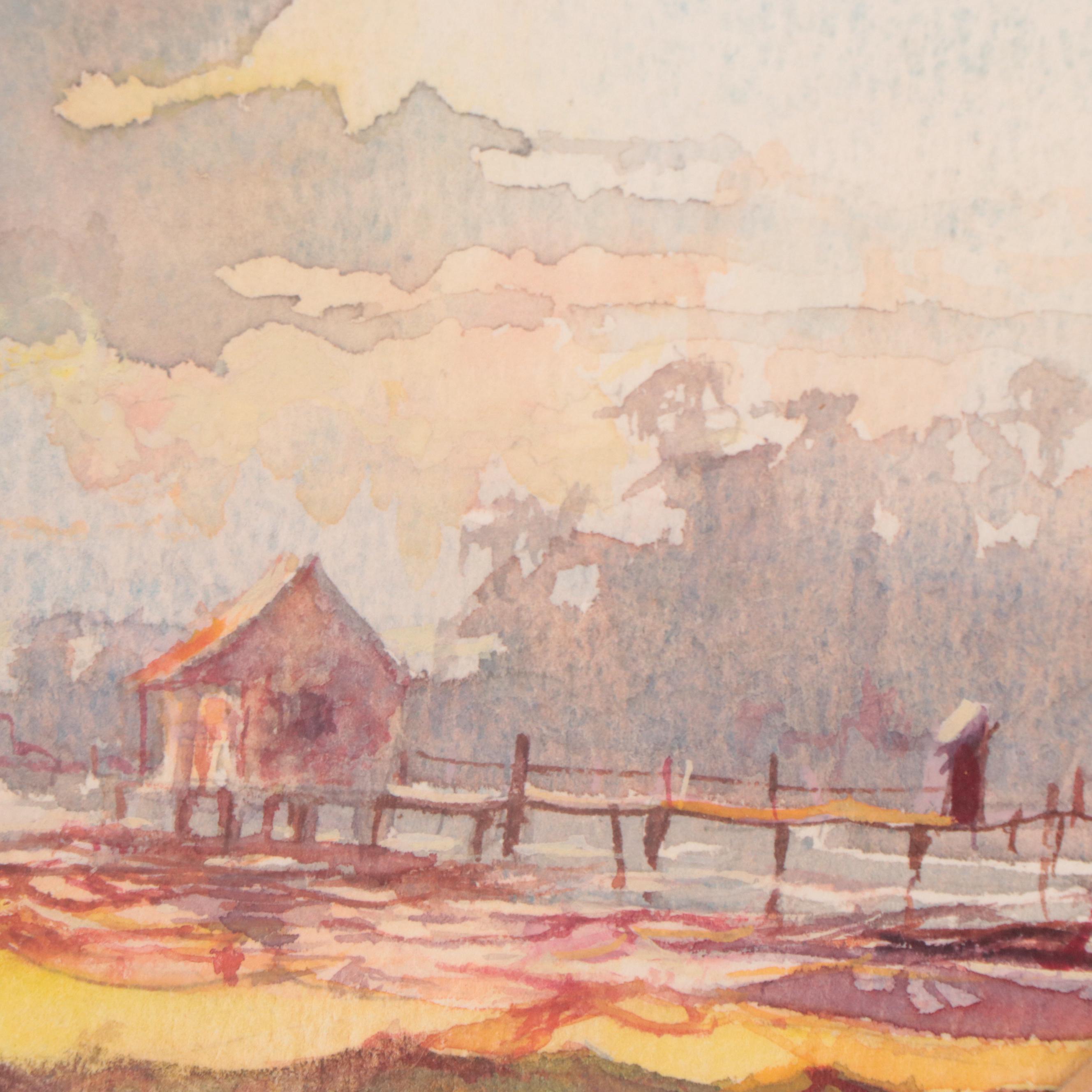 Robert Rucker Nautical Scene Watercolor Painting | EBTH