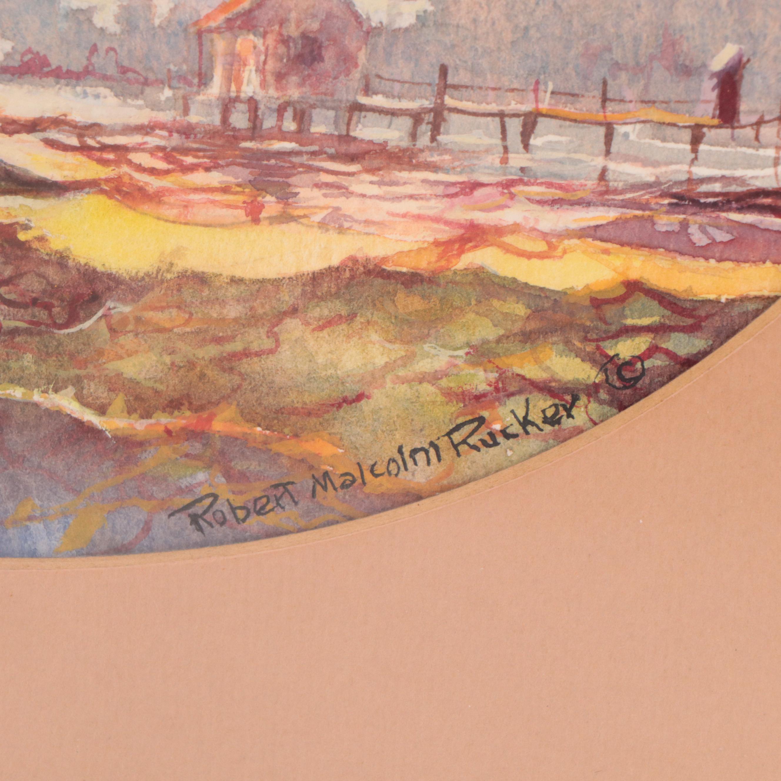 Robert Rucker Nautical Scene Watercolor Painting | EBTH
