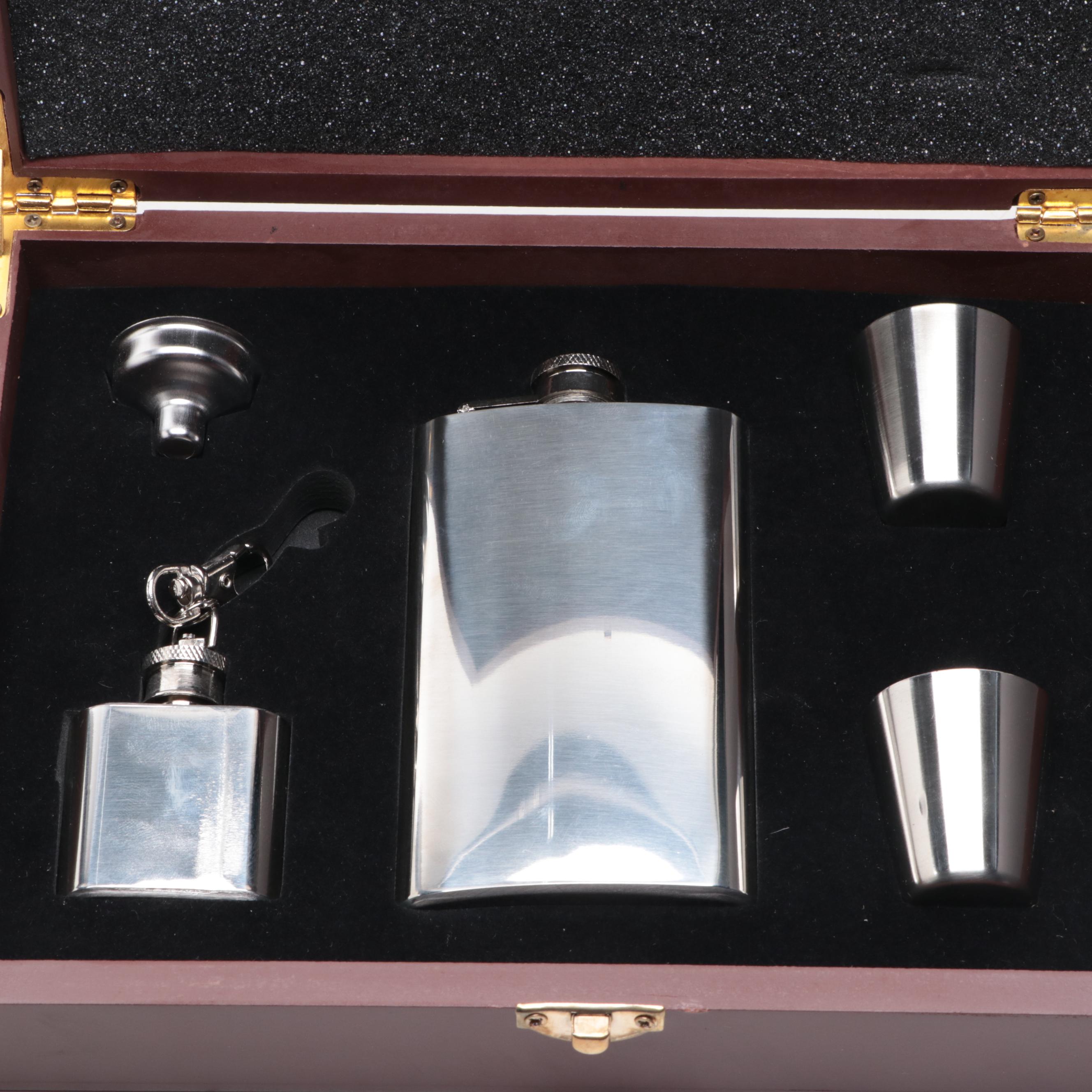Rebel Steel Binocular Shaped Flask with Stainless Steel Hip Flask Gift