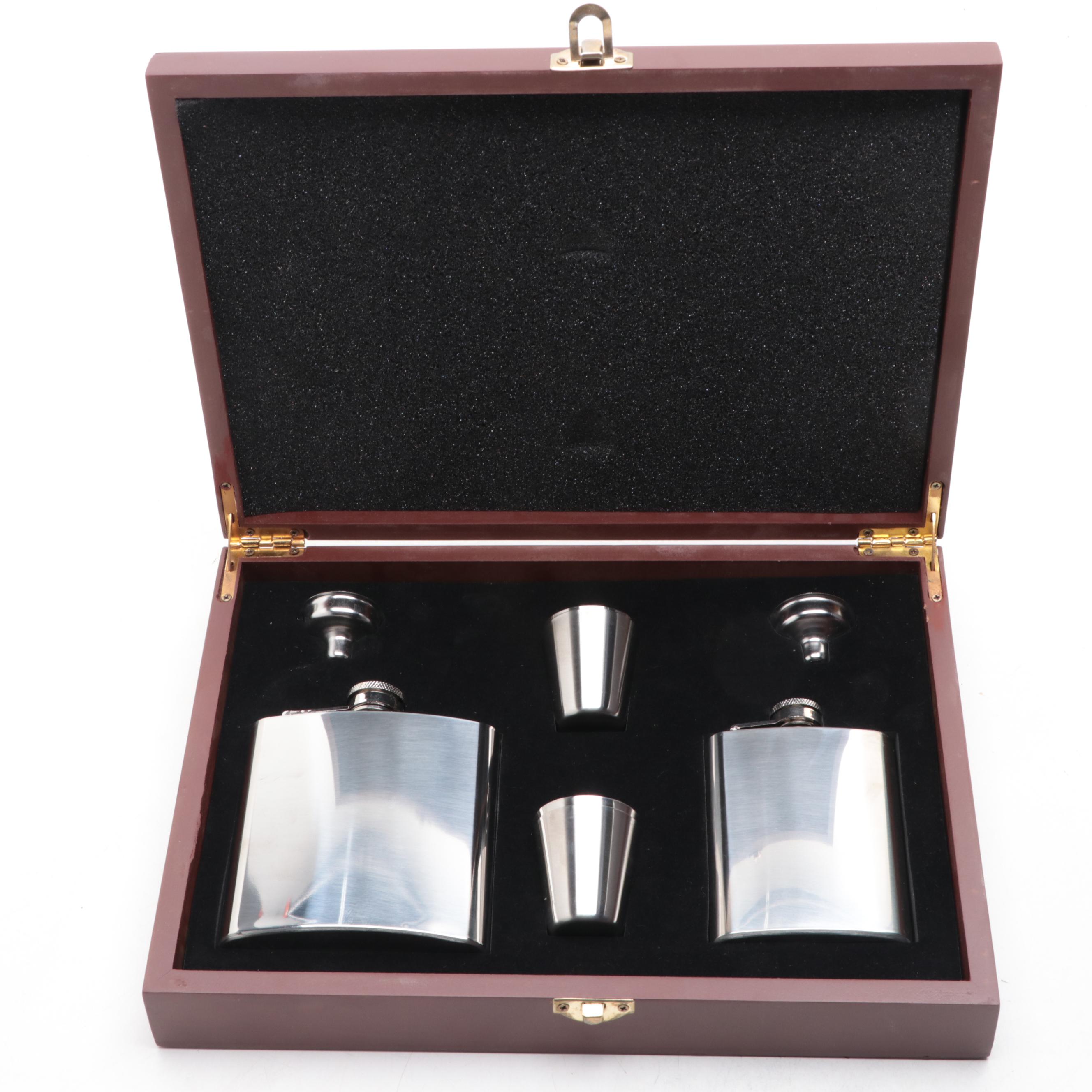 Rebel Steel Binocular Shaped Flask with Stainless Steel Hip Flask Gift