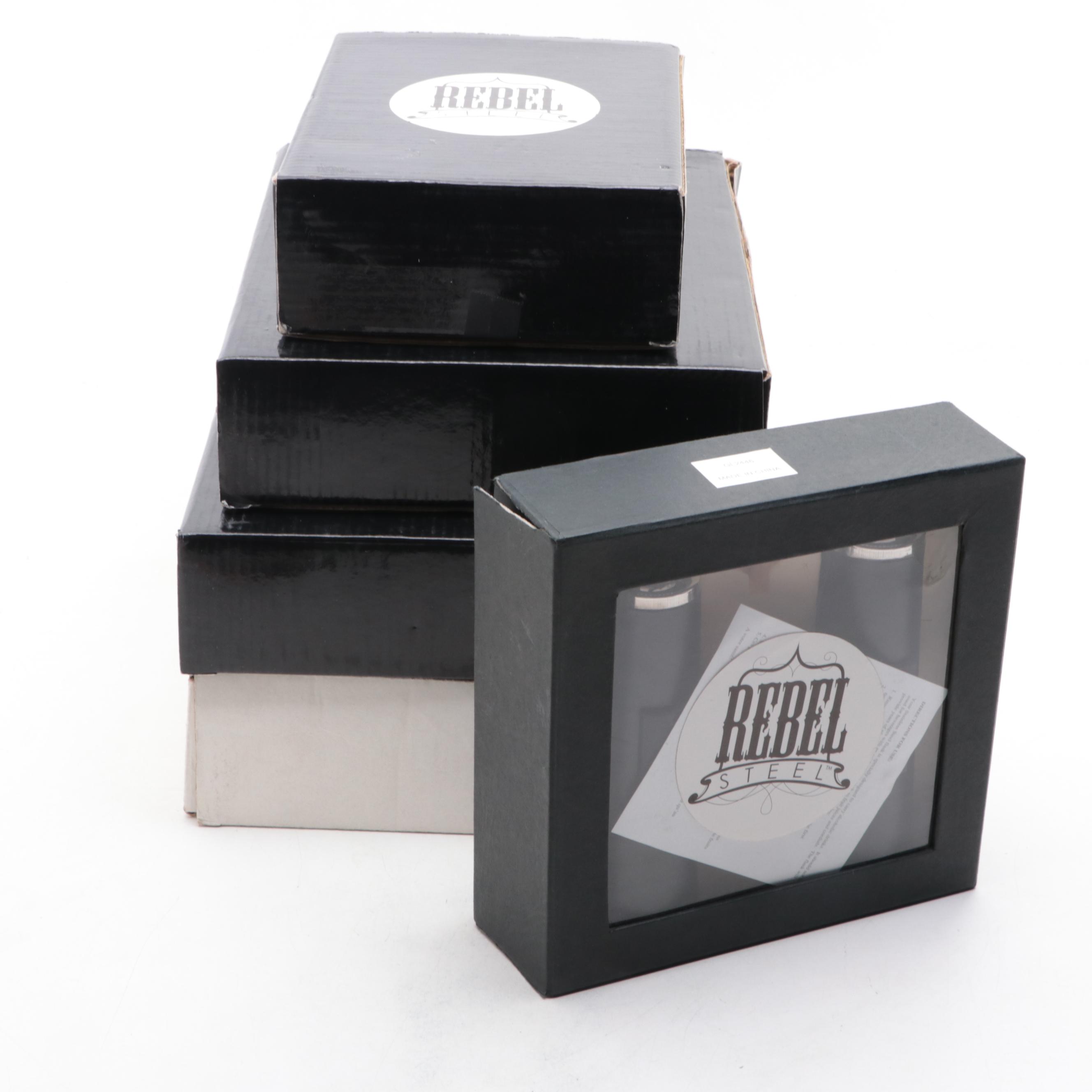 Rebel Steel Binocular Shaped Flask with Stainless Steel Hip Flask Gift