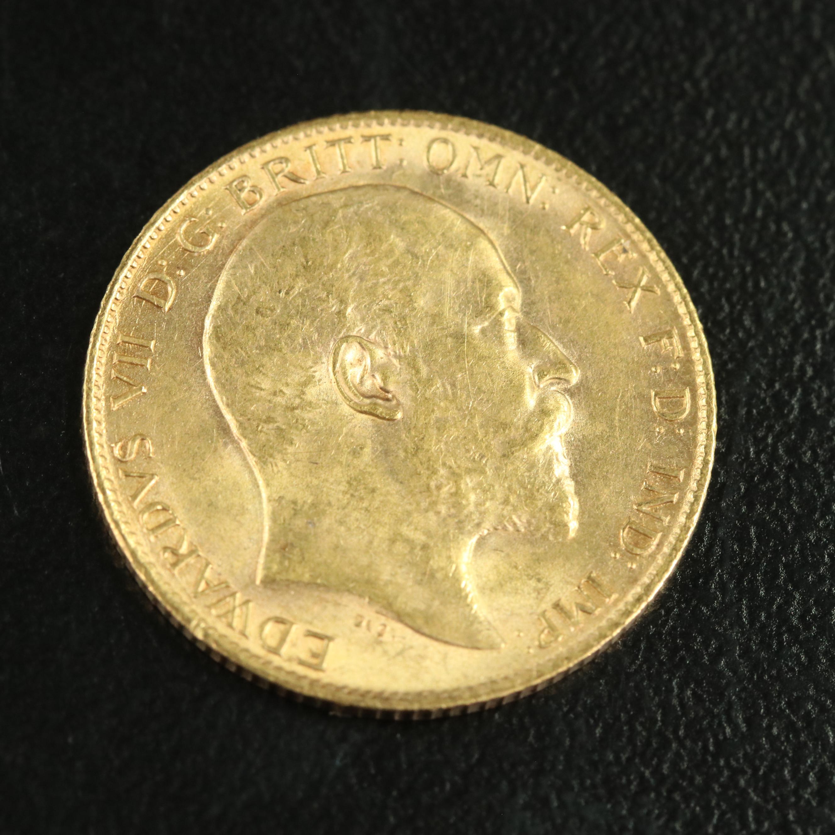 1902 British Gold Half Sovereign EBTH