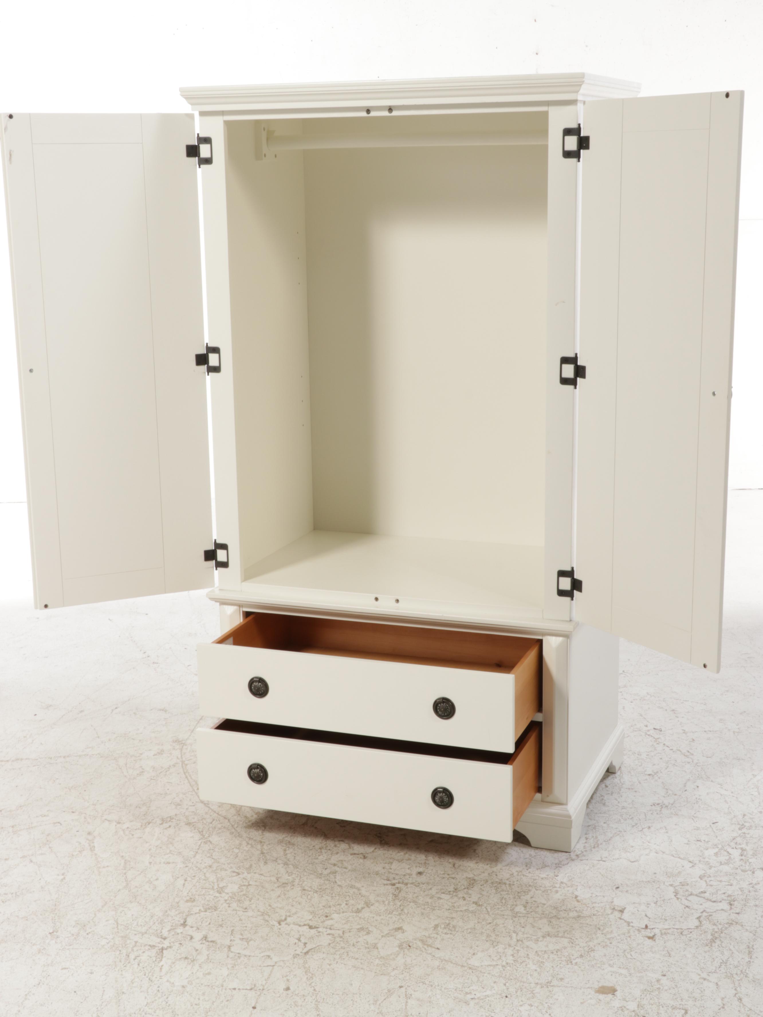 WhitePainted Wooden Armoire EBTH