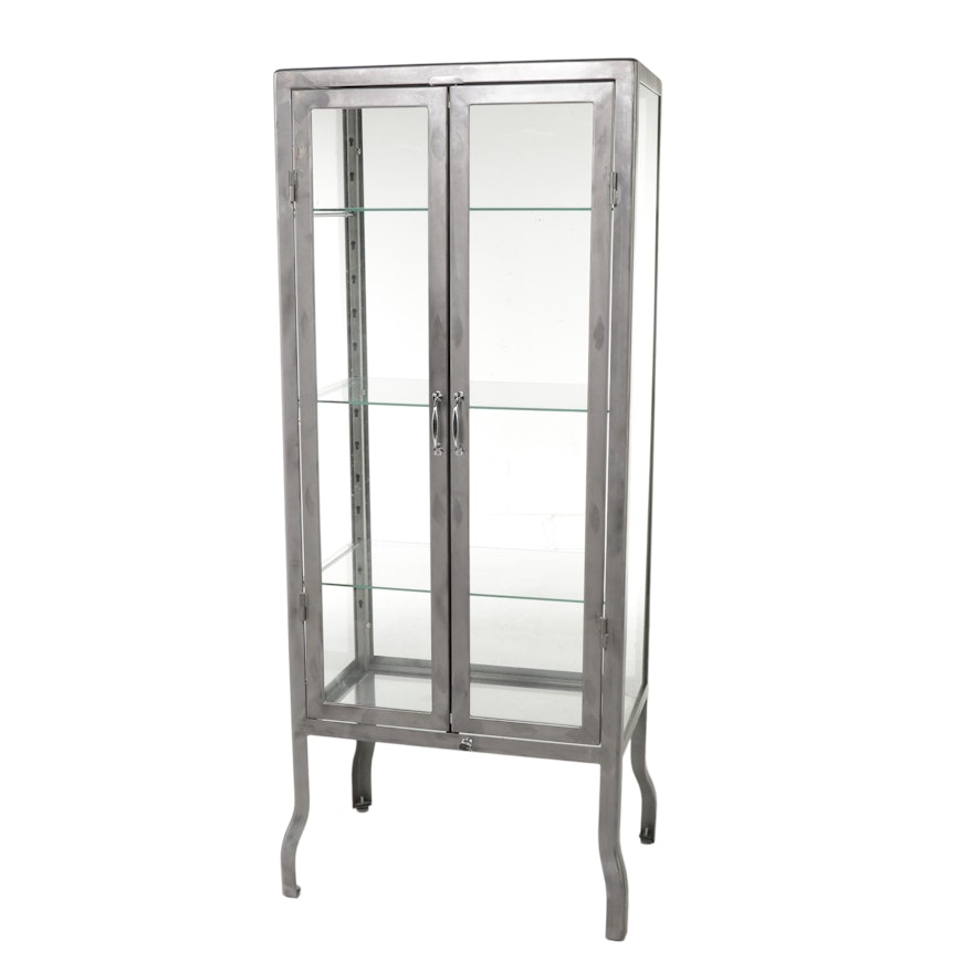 Dulton Industrial Style Metal and Glass Display Cabinet | EBTH