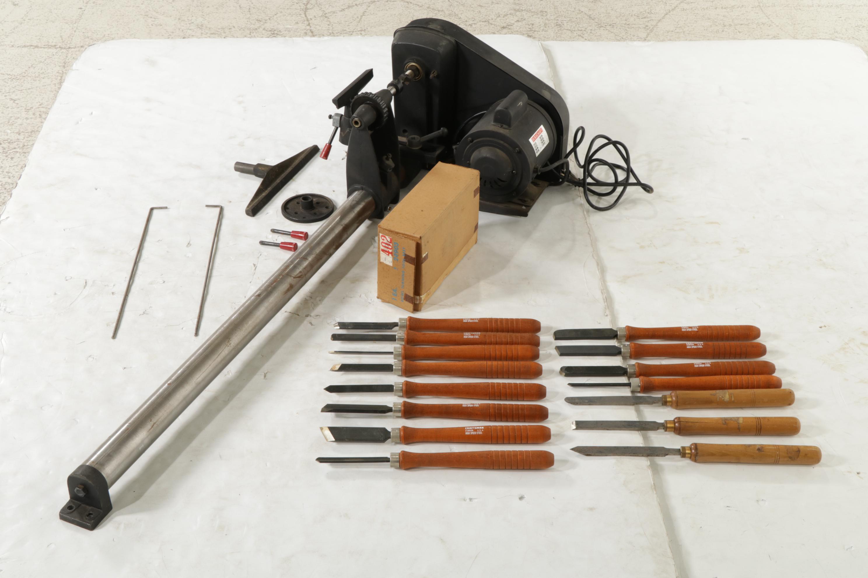 Duracraft Electric Wood Lathe with Tools and Accessories, 1984 EBTH