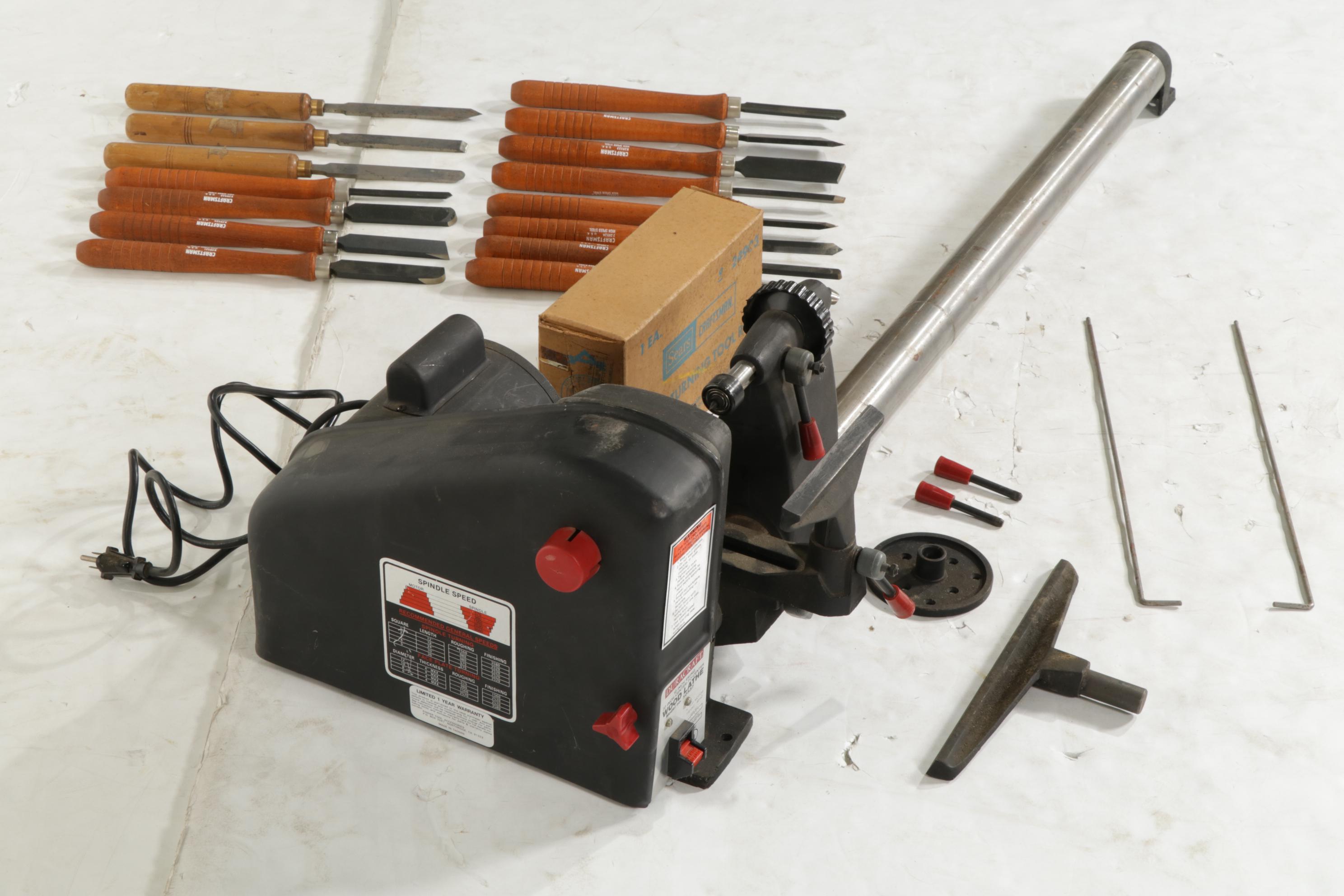 Duracraft Electric Wood Lathe with Tools and Accessories, 1984 EBTH