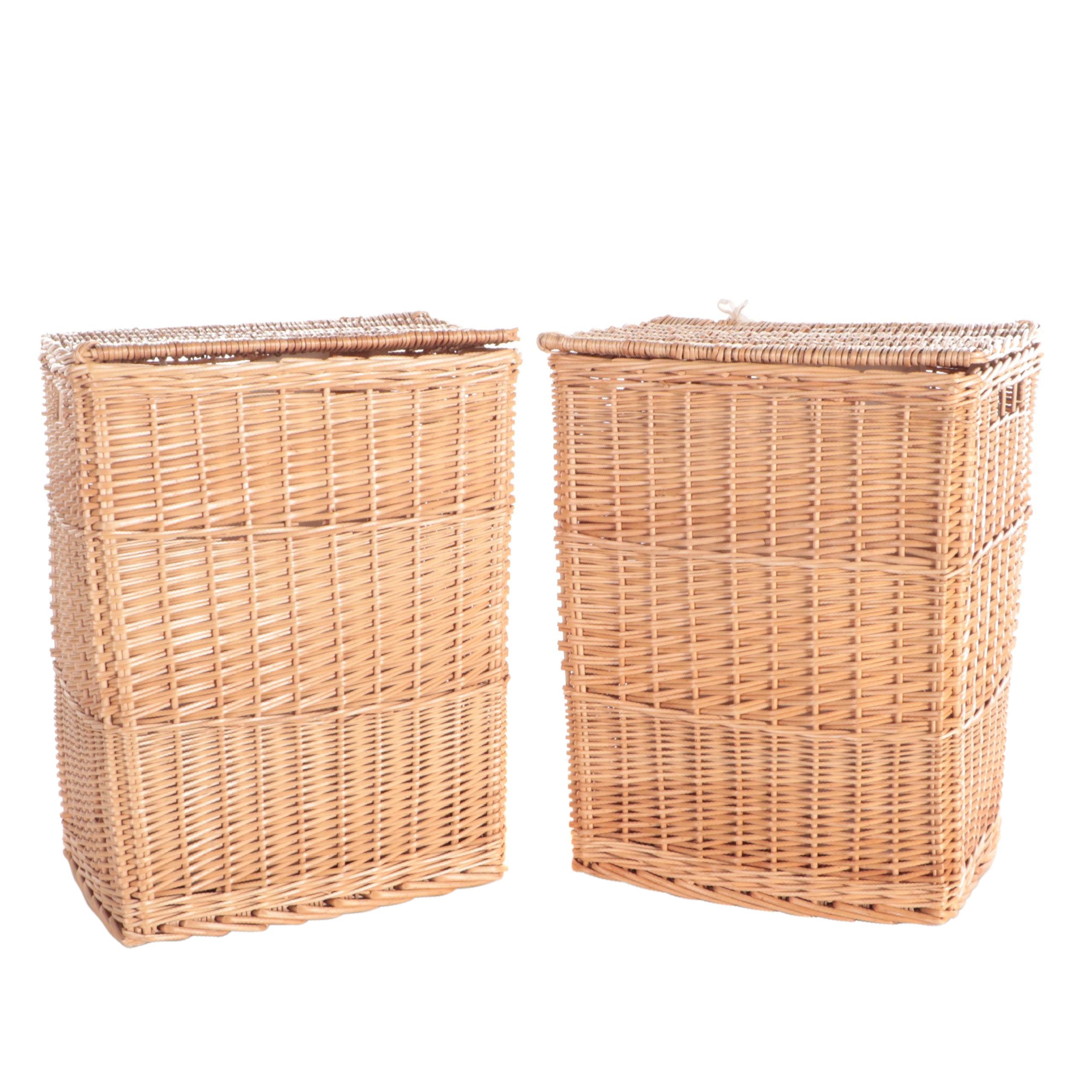 Handwoven Rattan Laundry Hampers With Canvas Liners EBTH