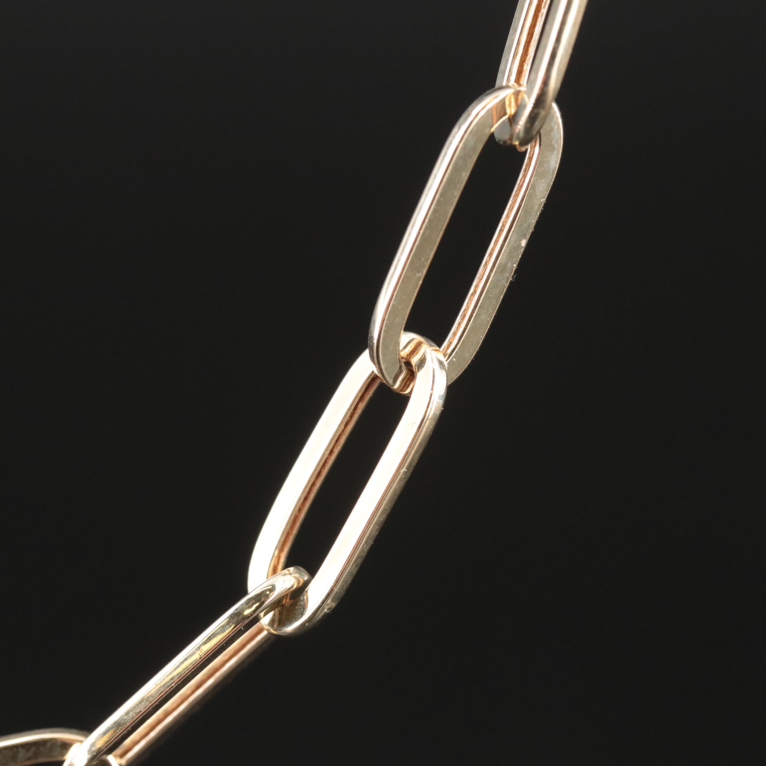 14K Paperclip Chain Necklace EBTH