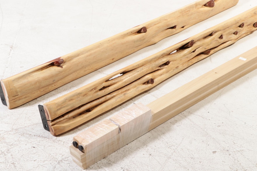 Rustic Scraped Log King Size Bed Frame | EBTH