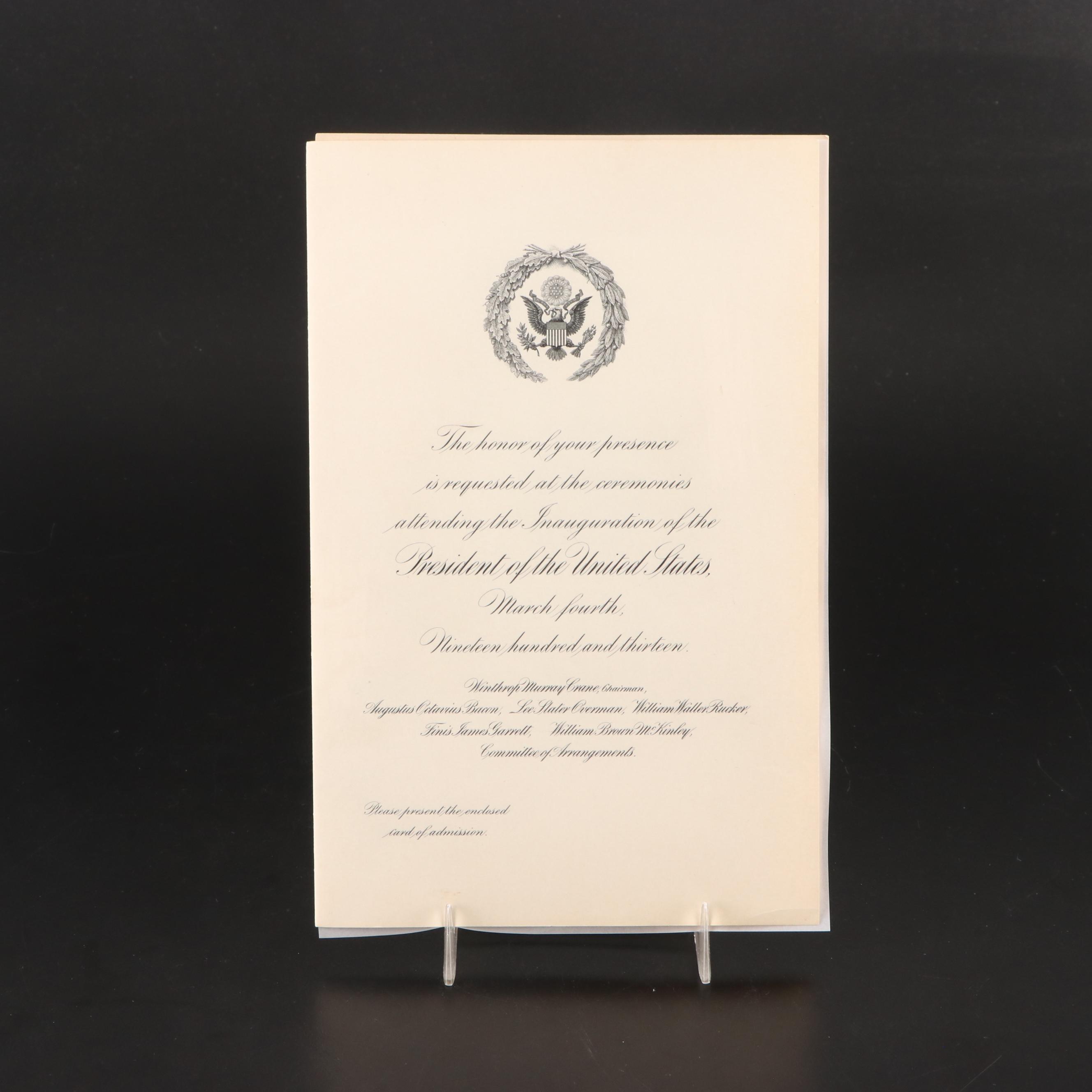 Woodrow Wilson, Eisenhower and Biden Presidential Inauguration Invitations EBTH