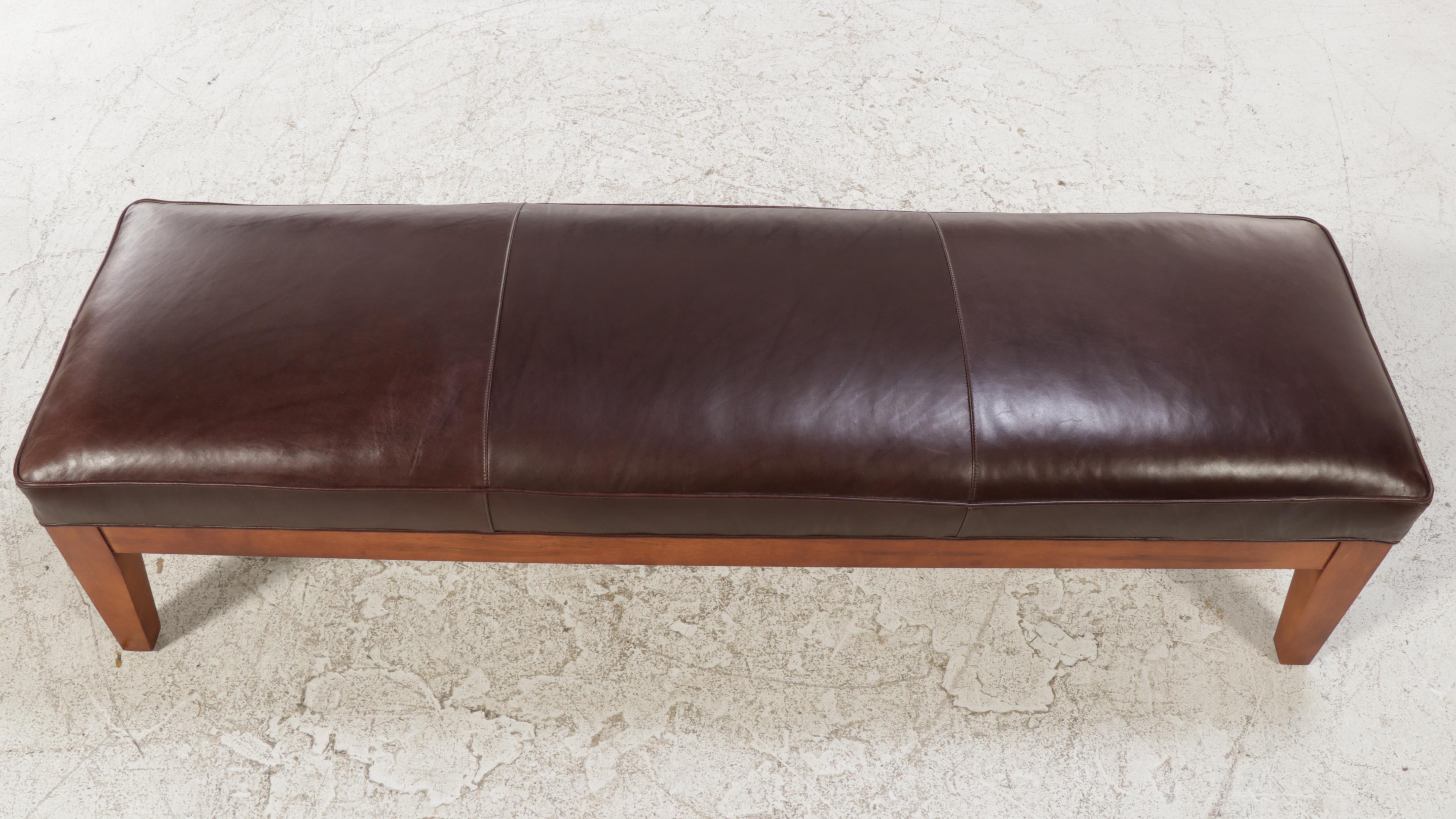 Arhaus Furniture "Colorado" Leather Bench EBTH
