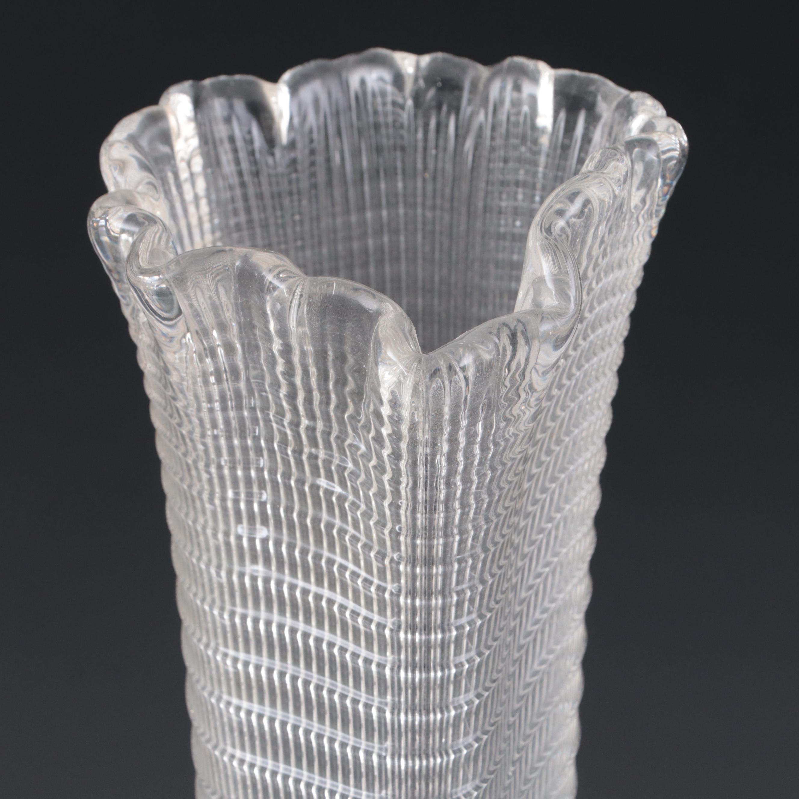 Heisey Ribbed Swung Glass Vase EBTH