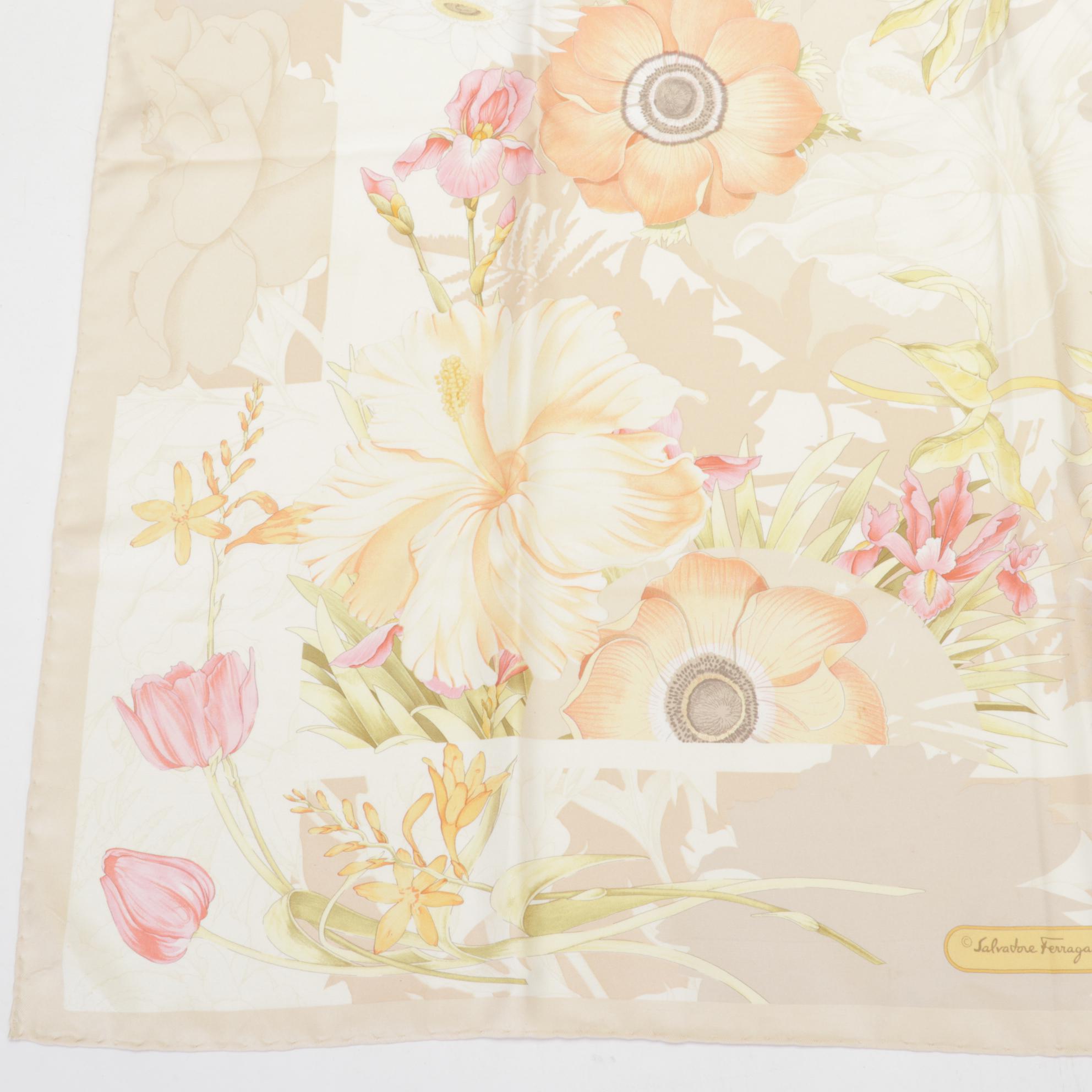 Salvatore Ferragamo floral gancini scarf dress