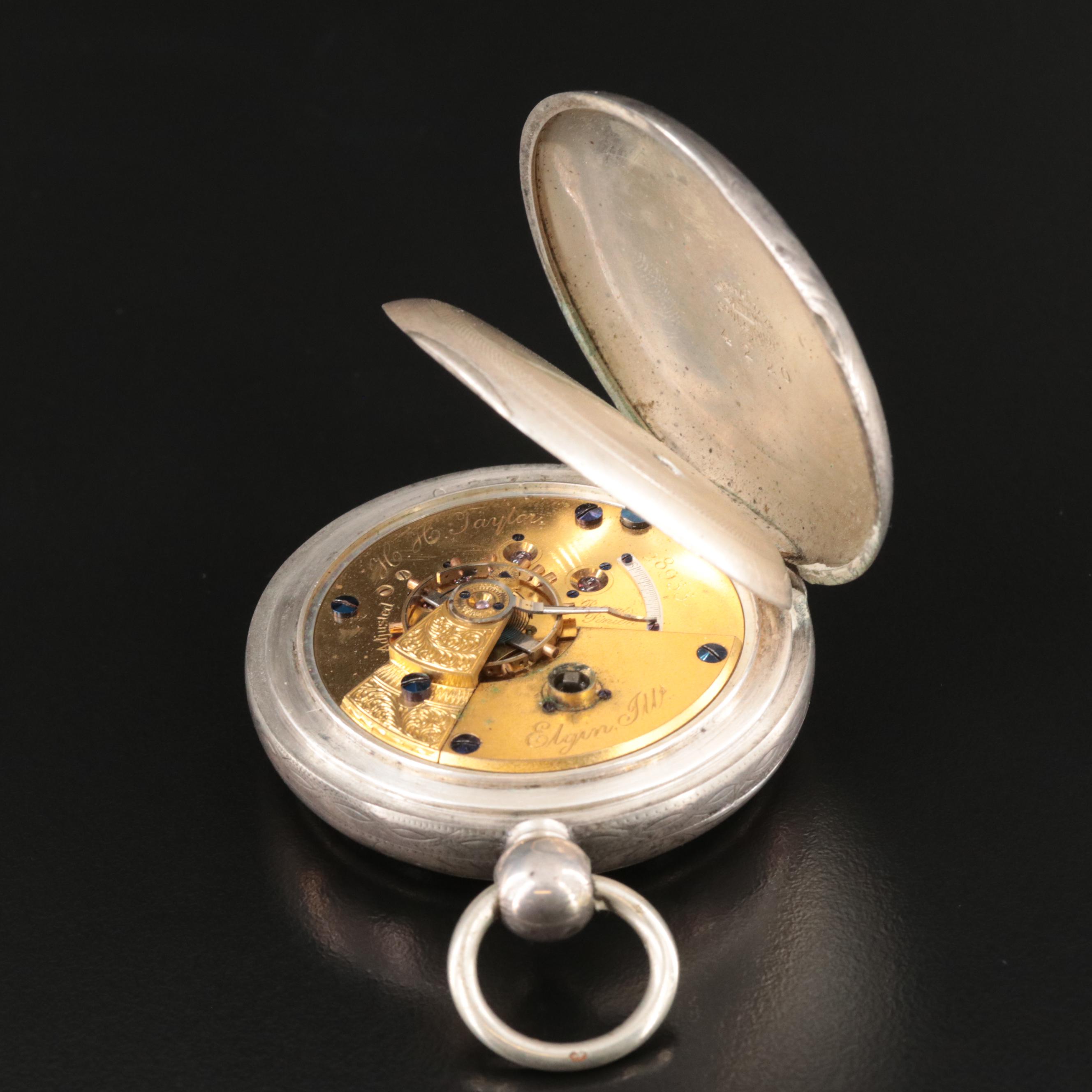 1873 Elgin Coin Silver Pocket Watch EBTH