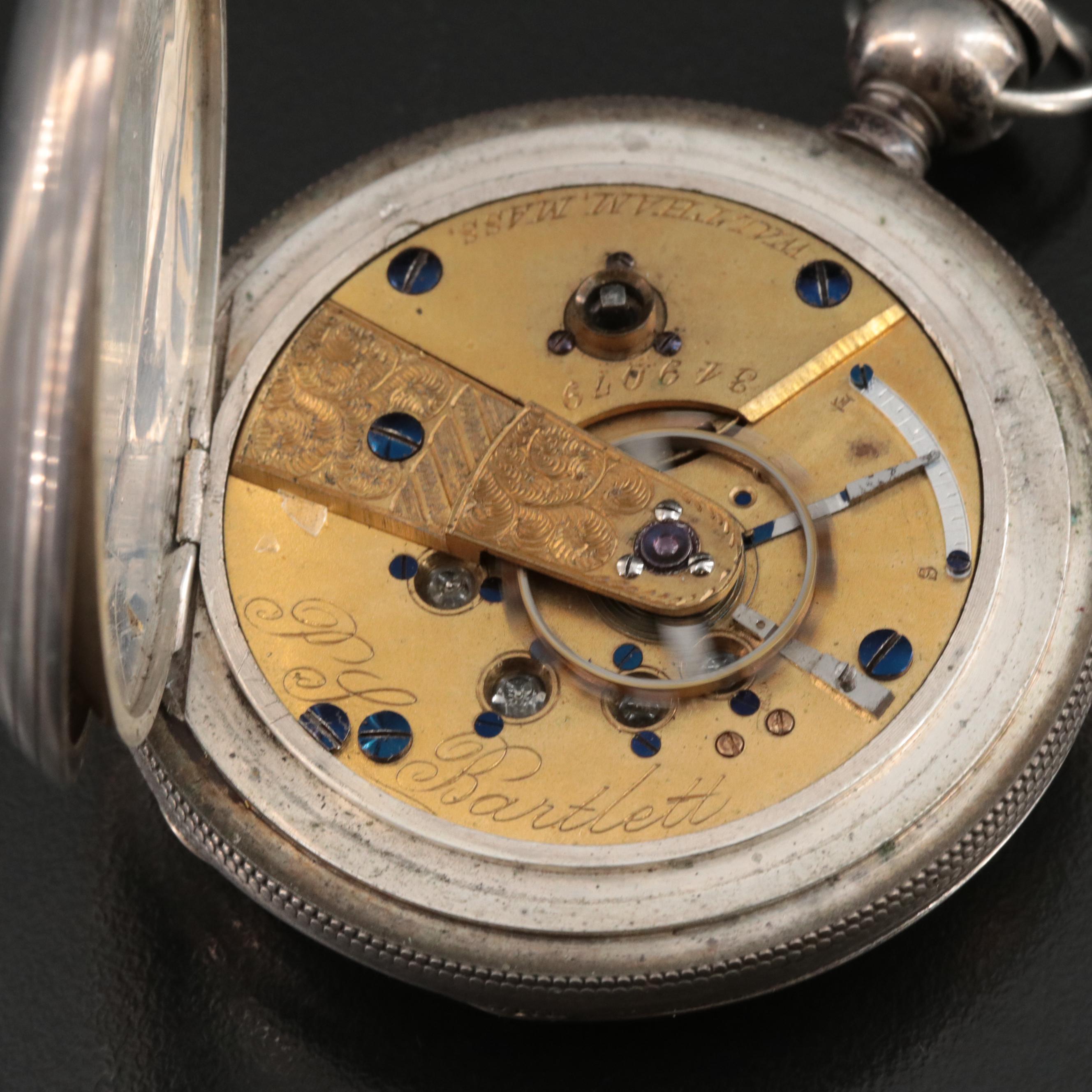 1868 Waltham P.S. Bartlett Coin Silver Pocket Watch EBTH