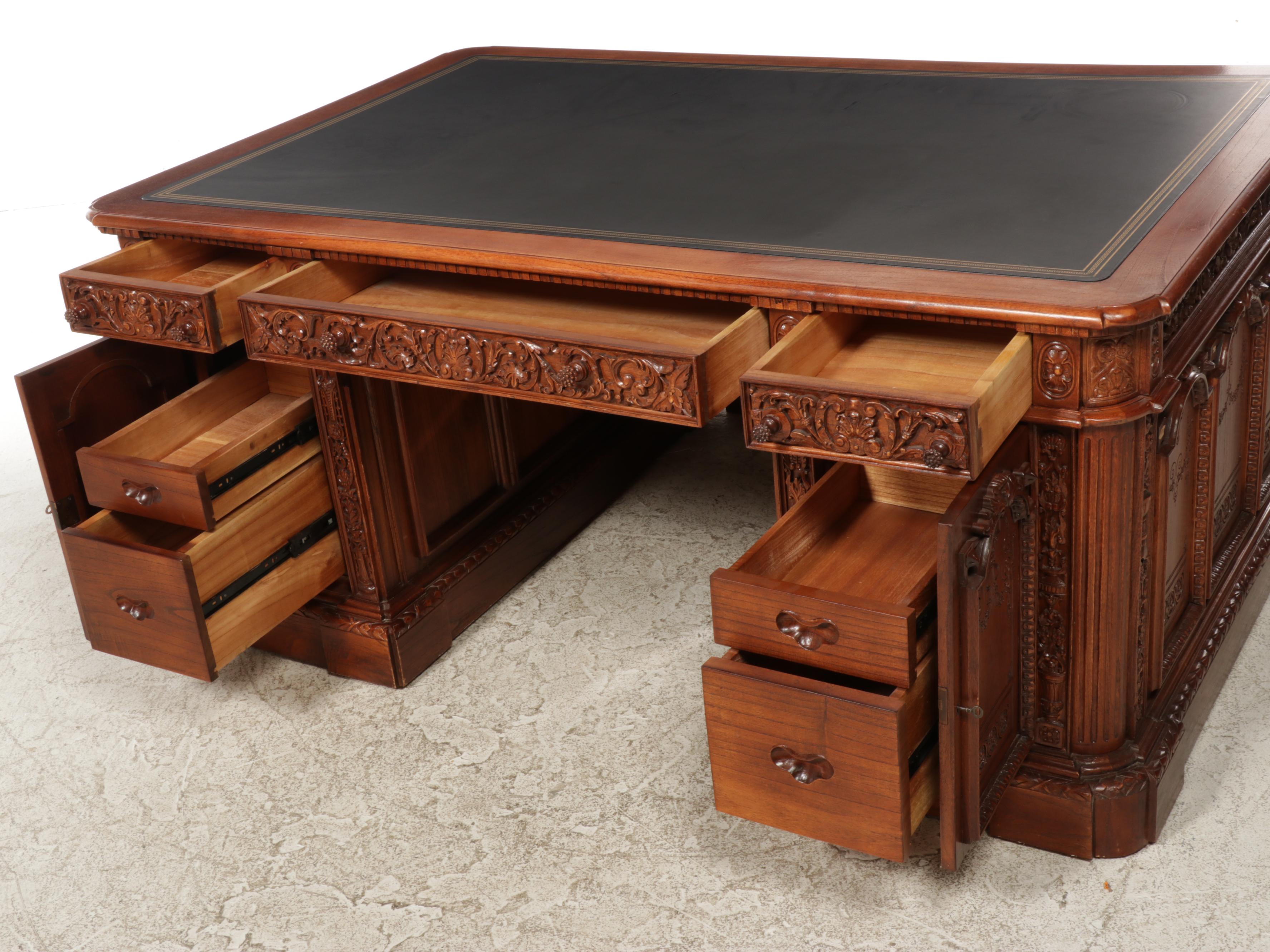 Replica HMS Resolute Carved Hardwood Desk EBTH