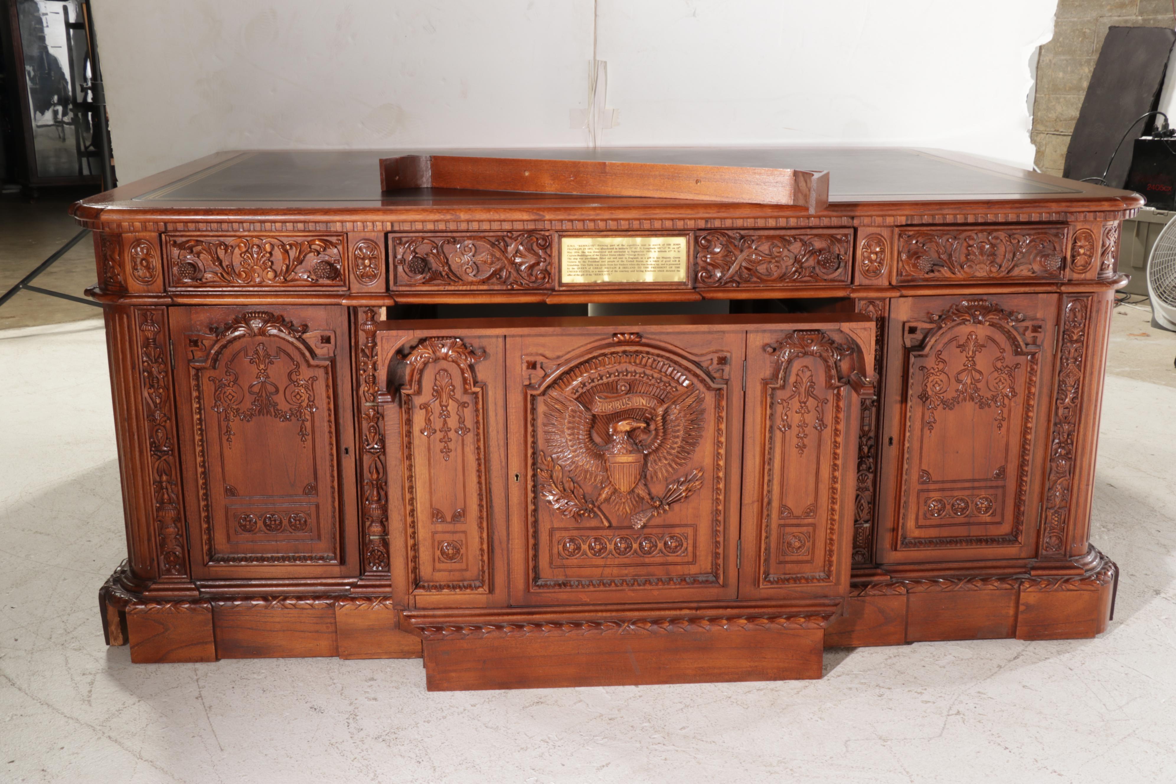 Replica HMS Resolute Carved Hardwood Desk EBTH
