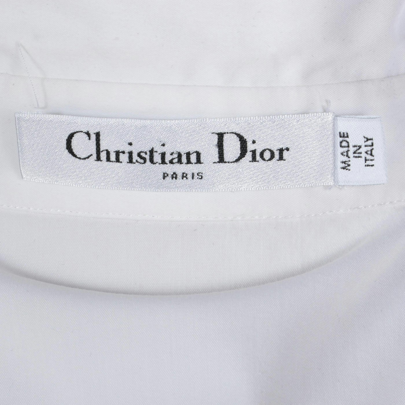 Christian Dior Button-Up Shirt with Gathered Sleeve Detail in Cotton ...