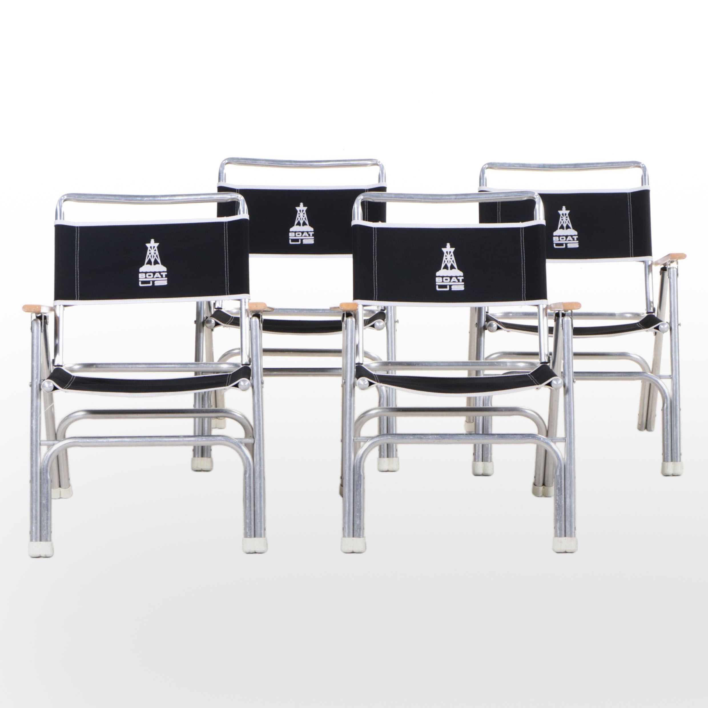 Four Garelick "EEzIn Marine Products" Aluminum and Hardwood Folding