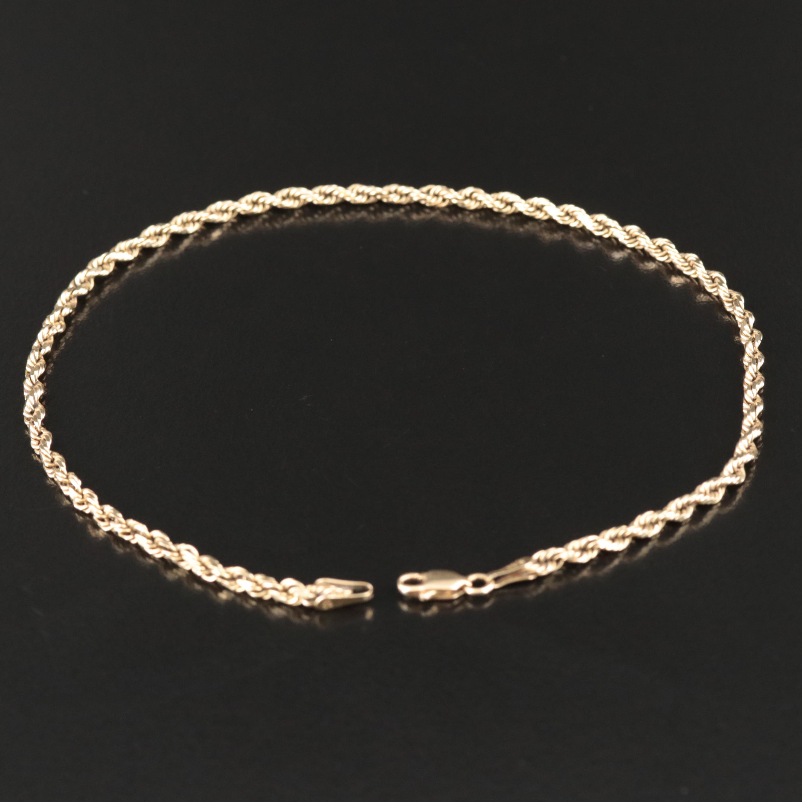 14K Rope Ankle Bracelet EBTH