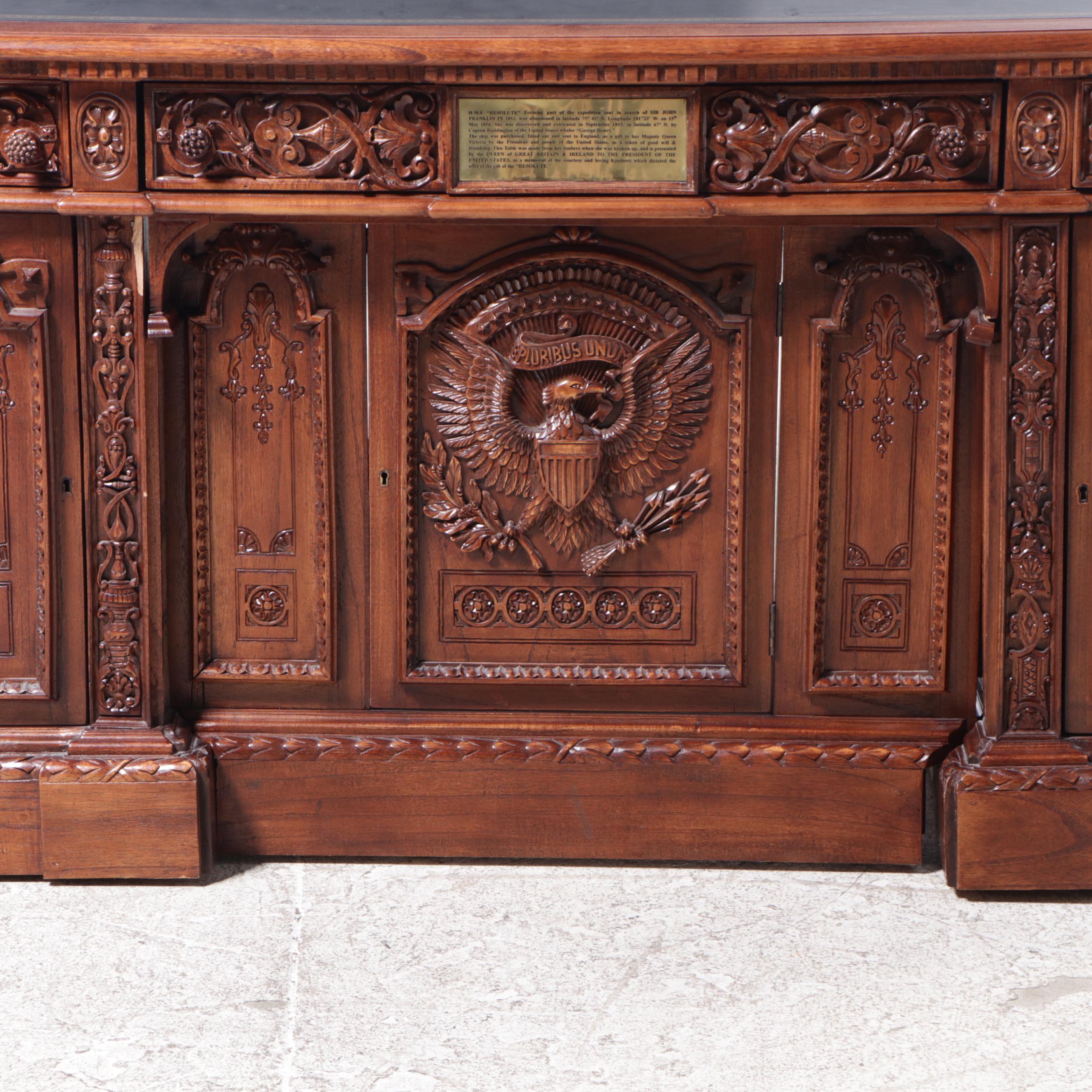 Replica HMS Resolute Carved Hardwood Desk EBTH