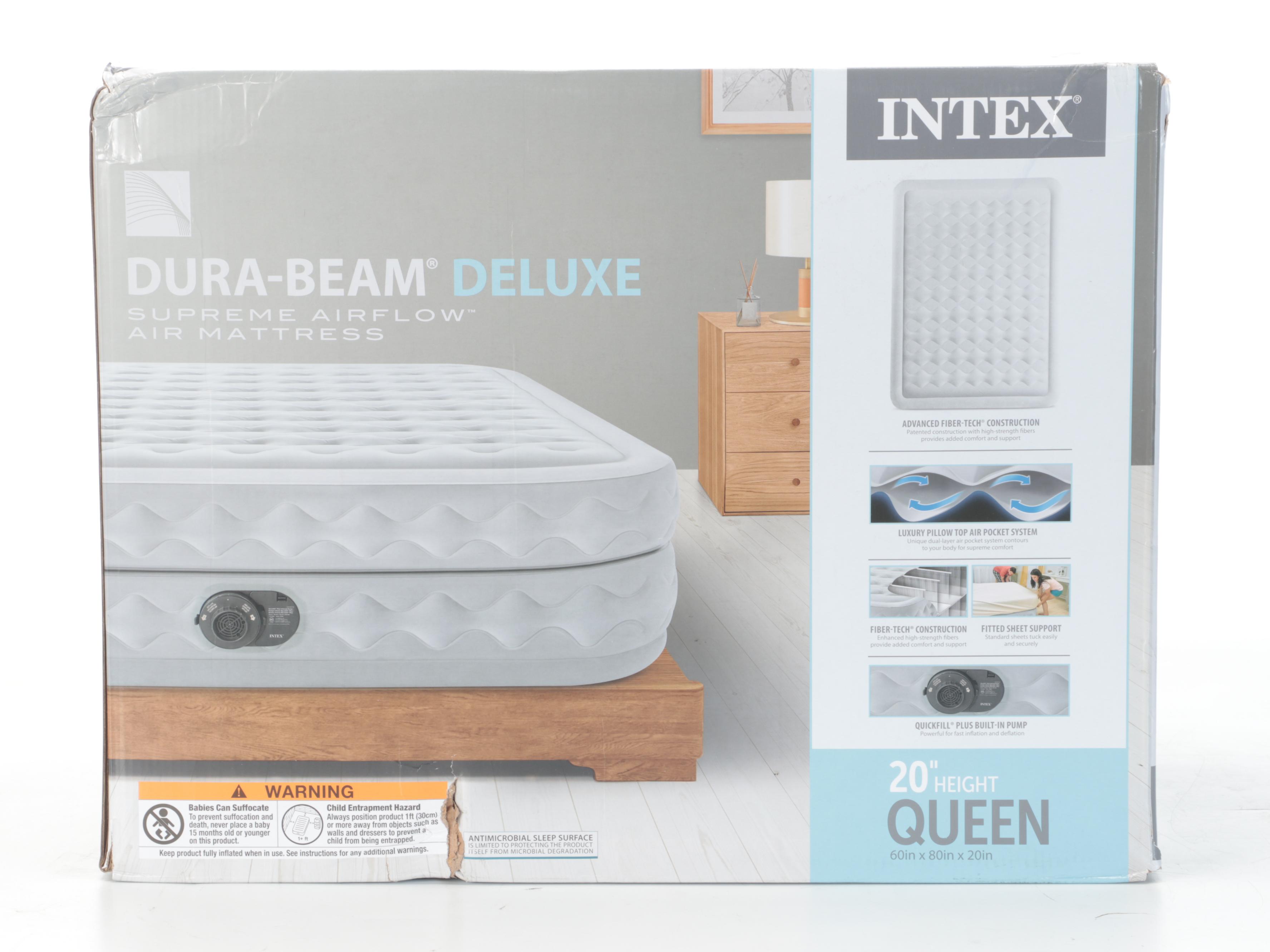 DuraBeam Deluxe Queen Air Mattress w/ BuiltIn Electric Pump EBTH