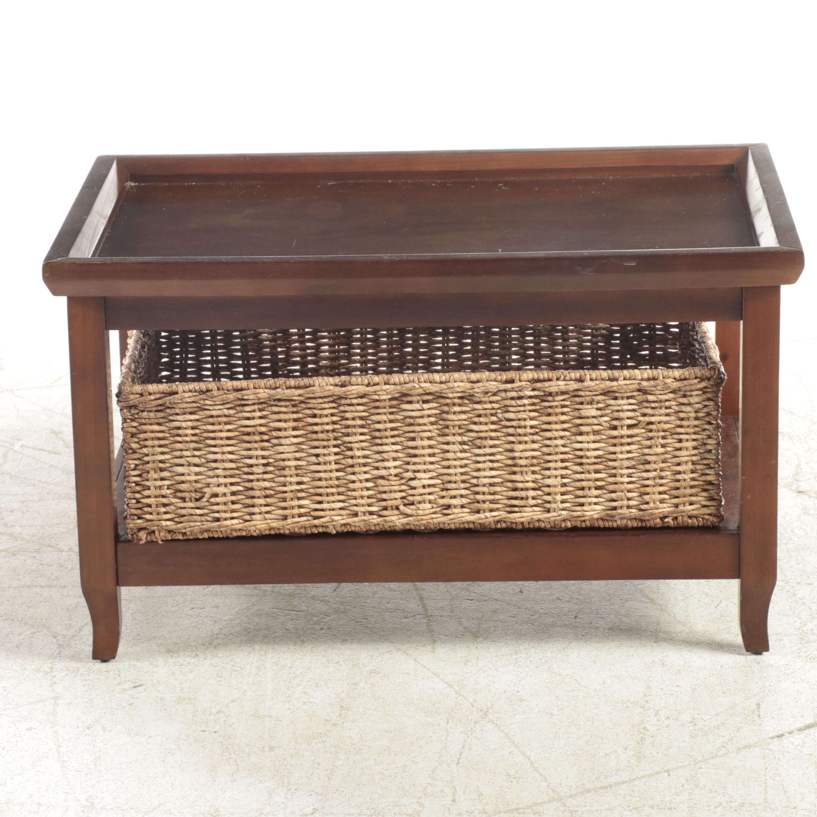 Ballard Designs TrayTop Coffee Table with Storage Basket EBTH