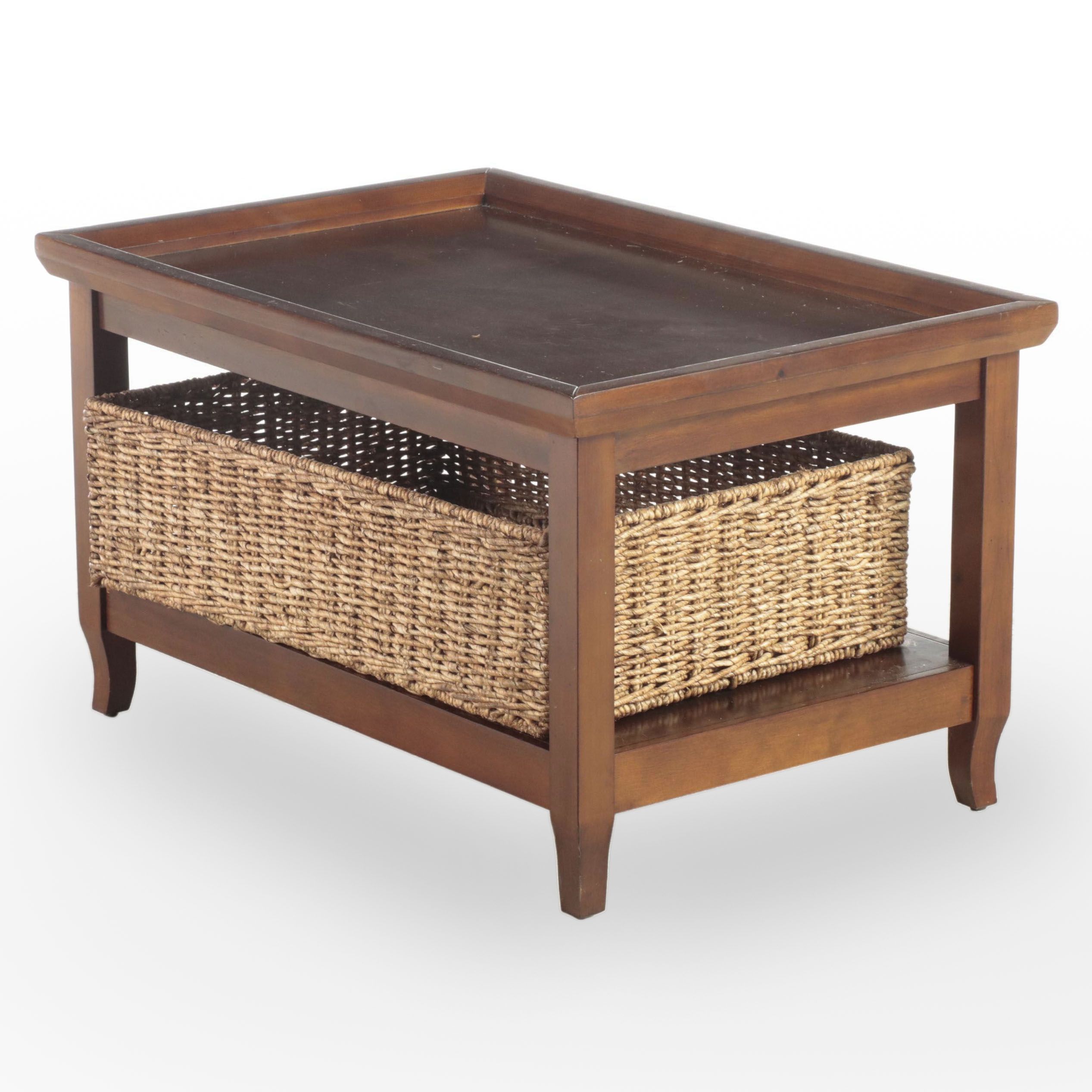 Ballard Designs TrayTop Coffee Table with Storage Basket EBTH