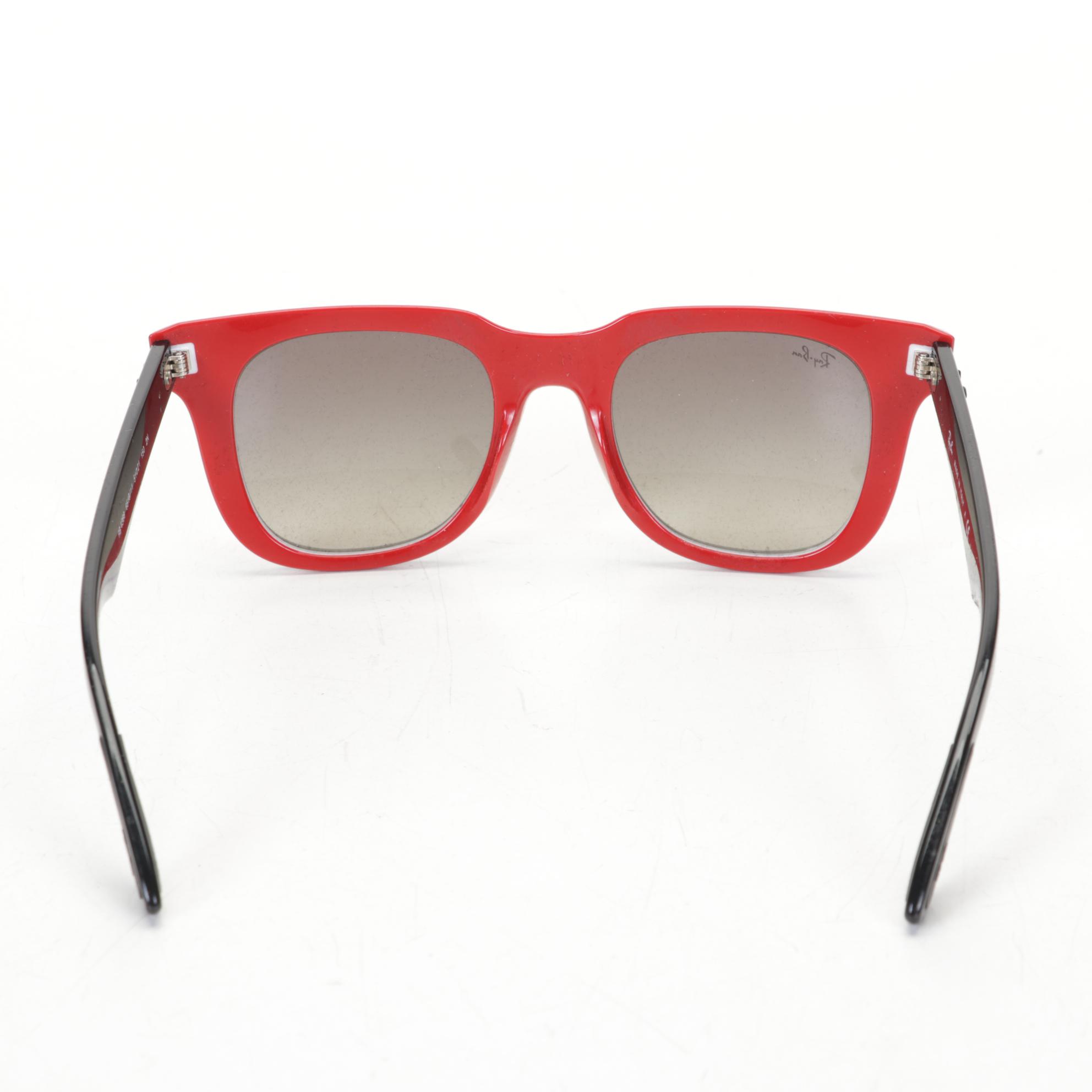 Ray-Ban RB 4368 Red and Black Sunglasses with Case | EBTH