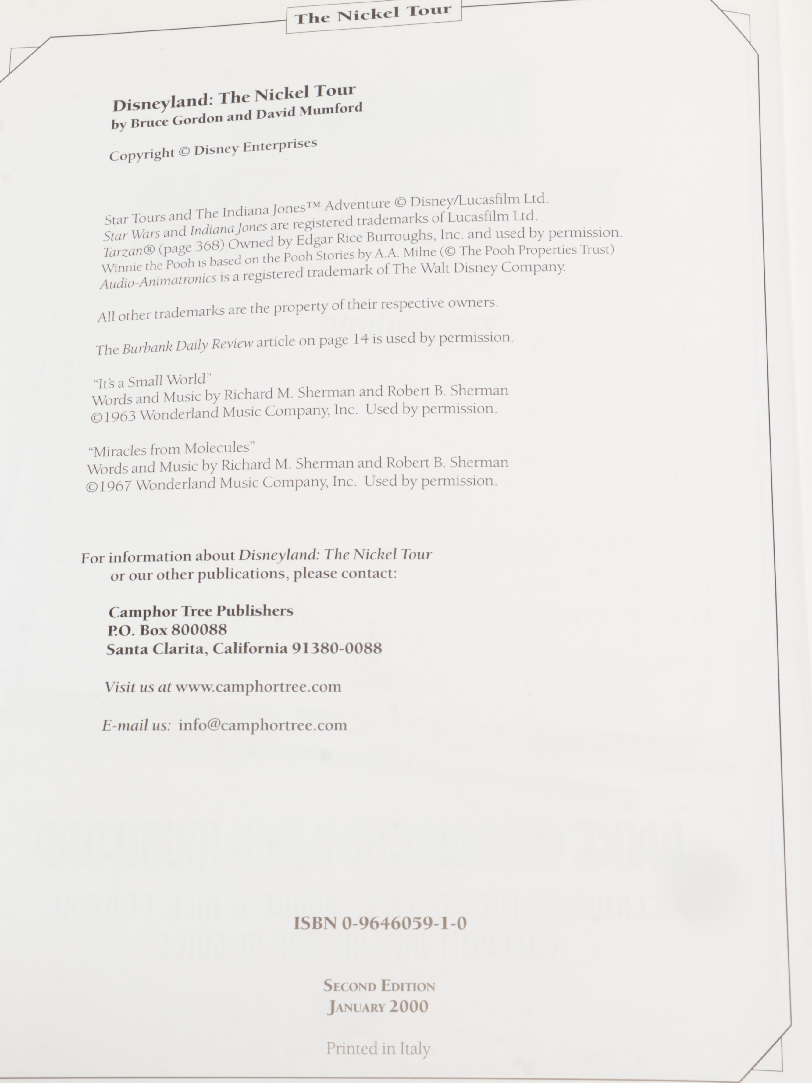 "Disneyland The Nickel Tour" by Bruce Gordon and David Mumford EBTH