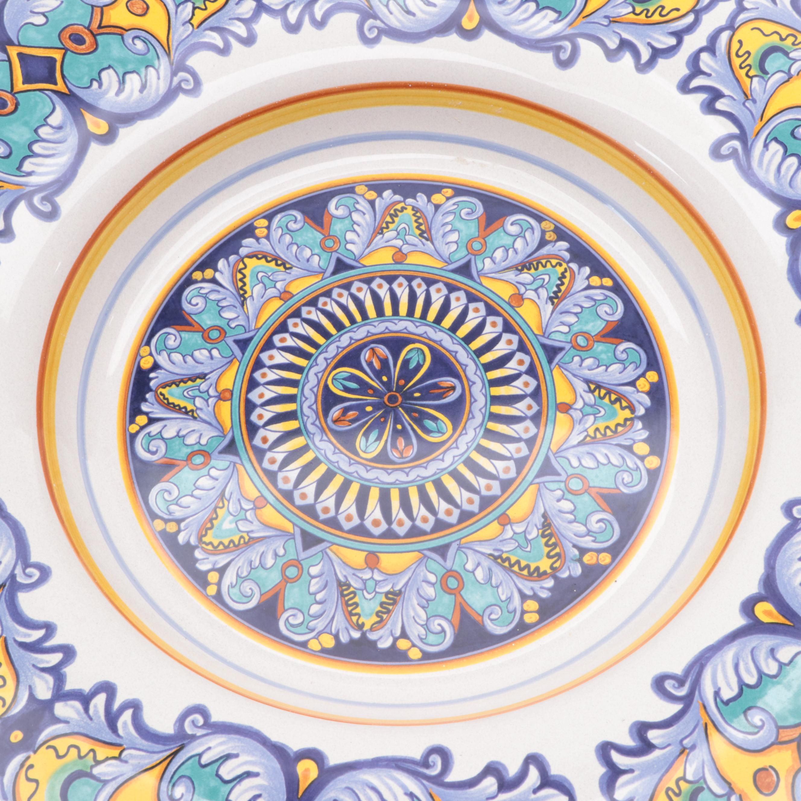 Italian Ceramica Nova Deruta Round Shallow Serving Platter EBTH