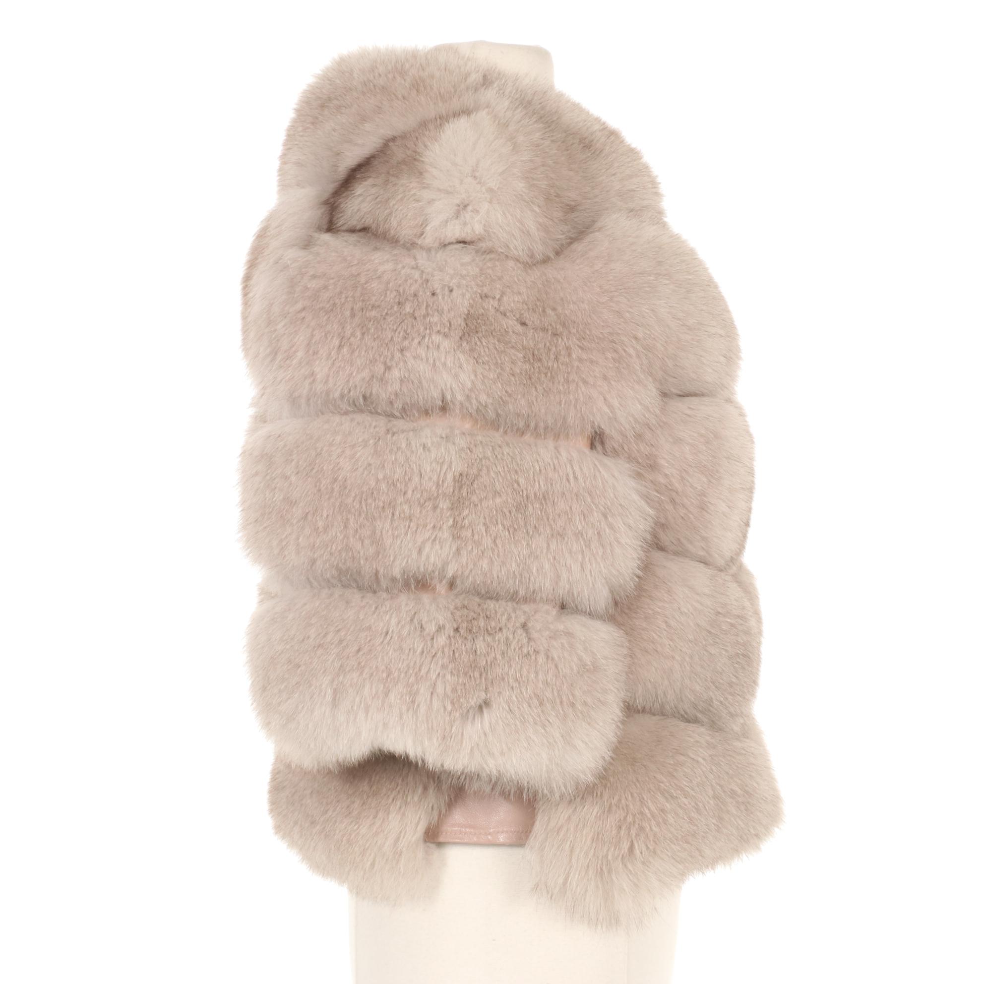 Ice Iceberg Fox Fur and Leather Zip Front Cropped Jacket EBTH