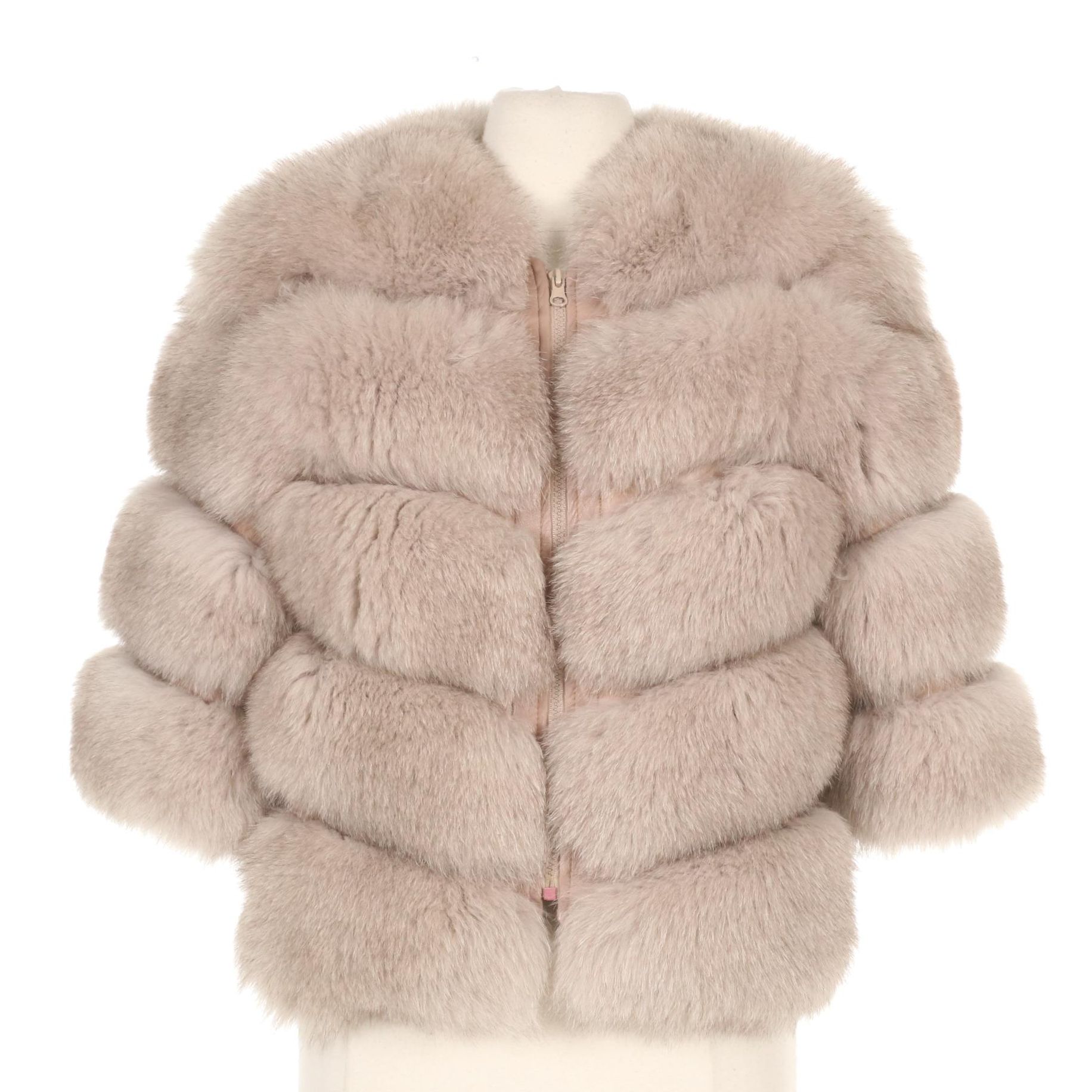 Ice Iceberg Fox Fur and Leather Zip Front Cropped Jacket EBTH