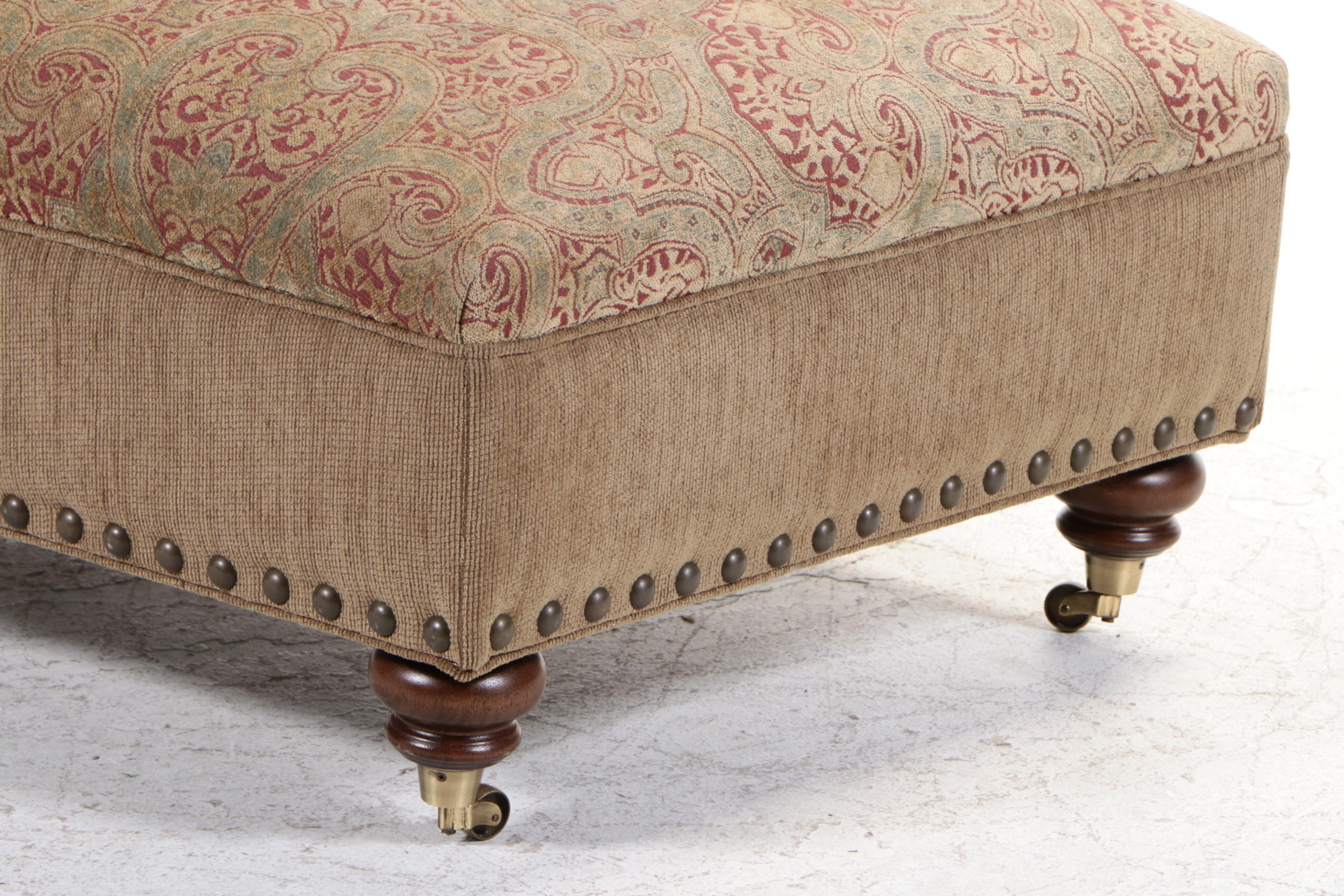 Alan White CustomUpholstered Cocktail Ottoman with Nailheads EBTH