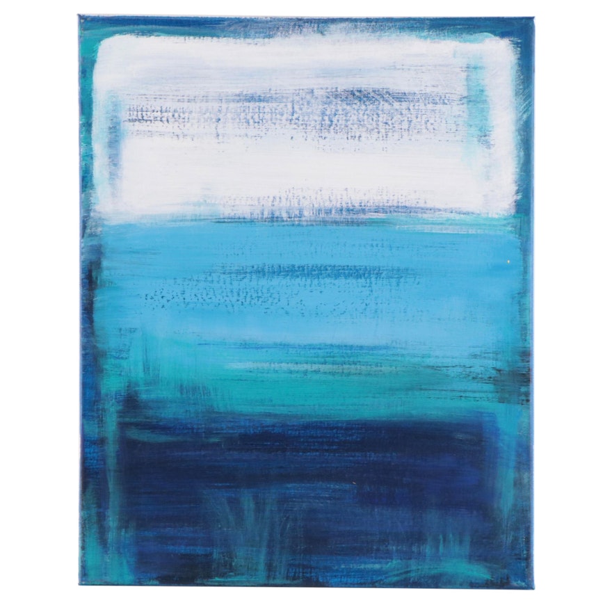 Deborah Bigeleisen Acrylic Painting "Rothko Blue," 2022