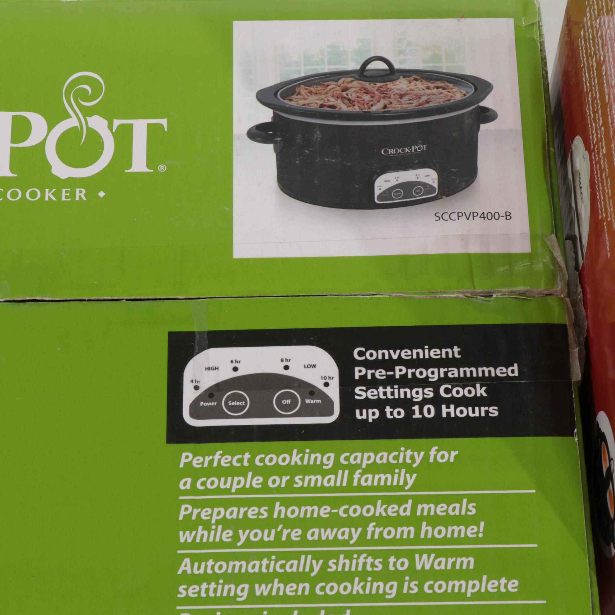 Crock Pot 4Quart "Smart Pot", Foreman Electric Grill and Shaq Egg Maker EBTH