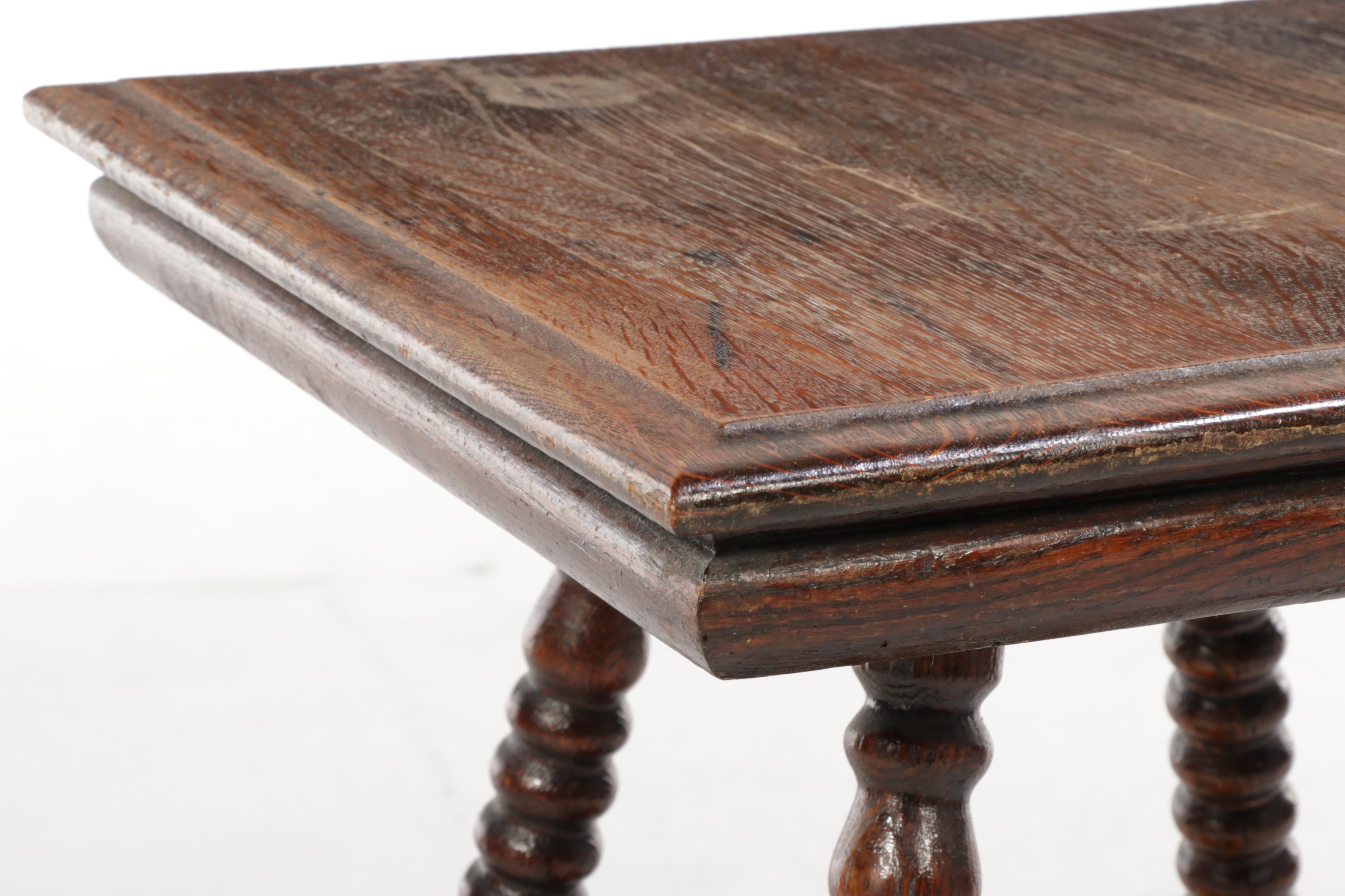 Knoxville Table & Chair Co. Victorian Style Oak Side Table, circa 1930